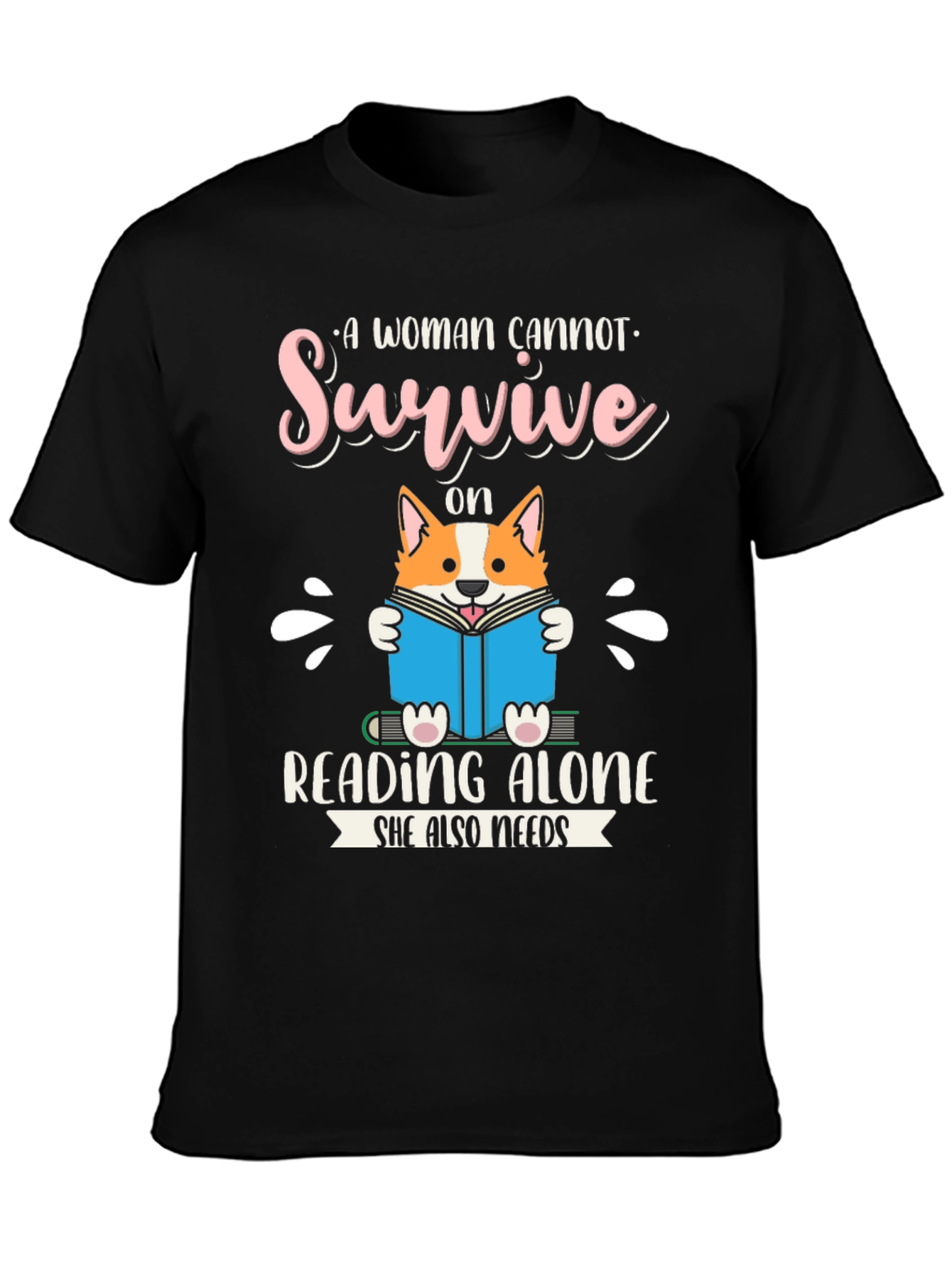 Funny Book Lover Corgi T-Shirt
