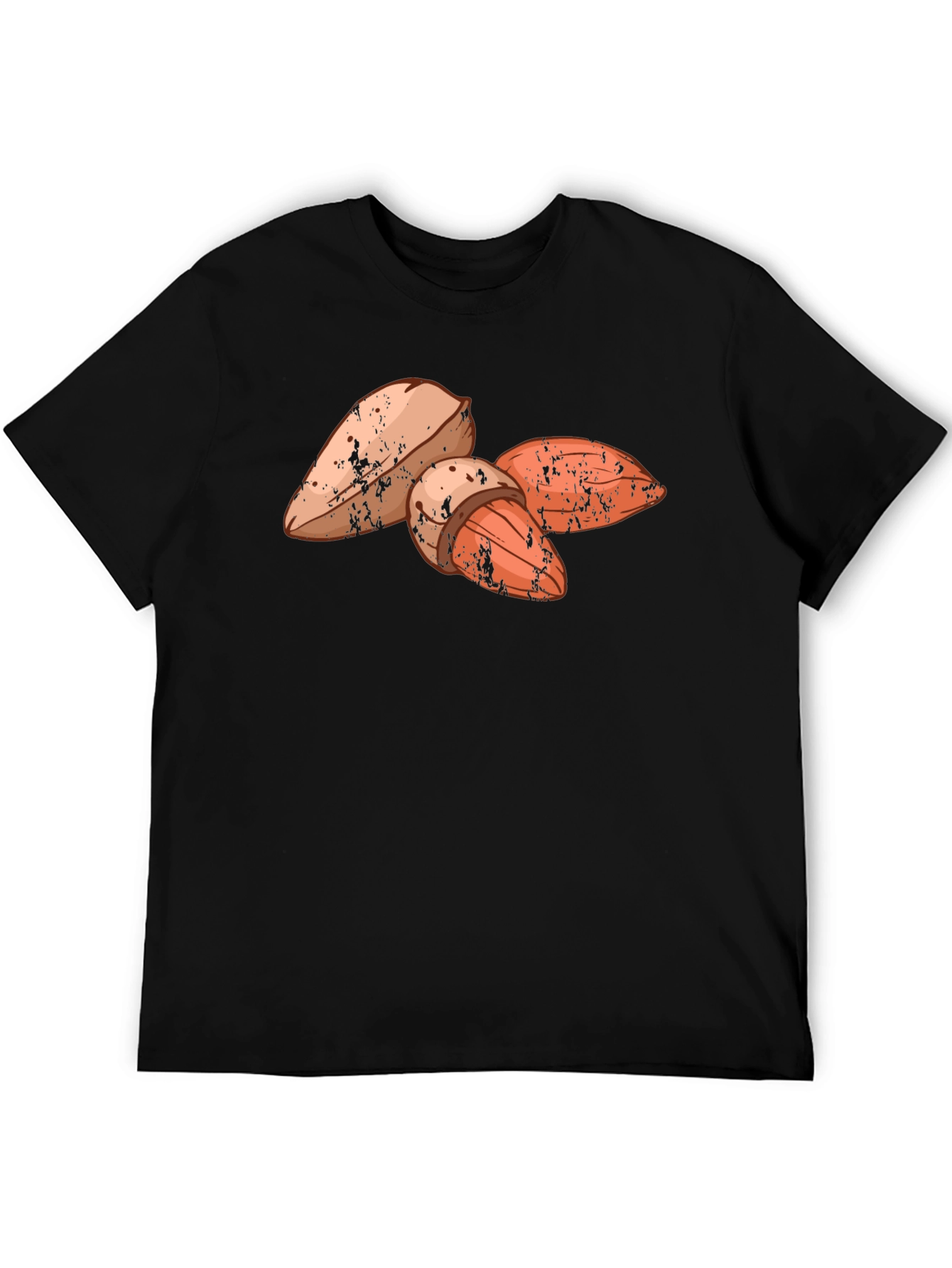 Almond Graphic Print Black T-Shirt