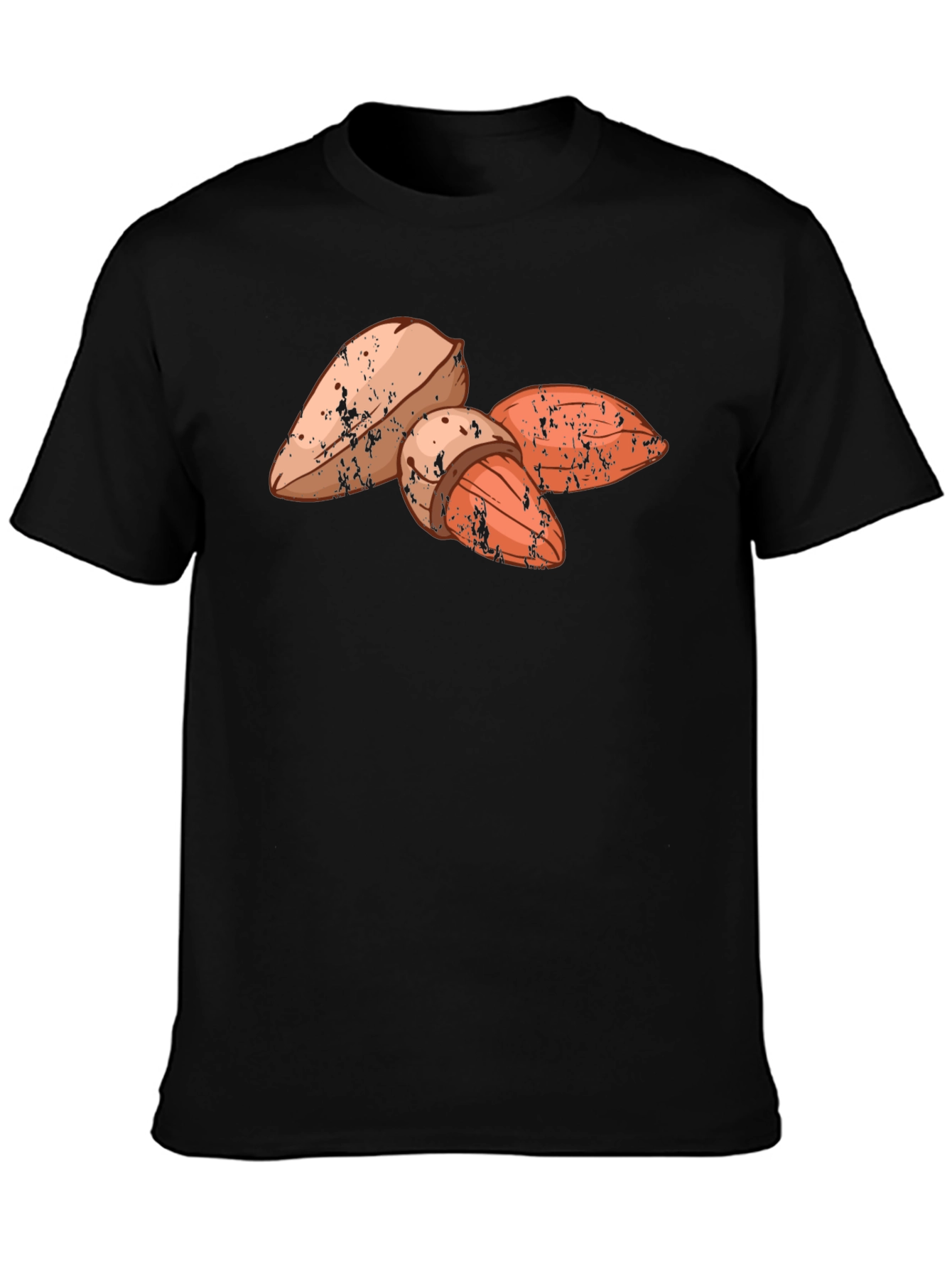 Almond Graphic Print Black T-Shirt