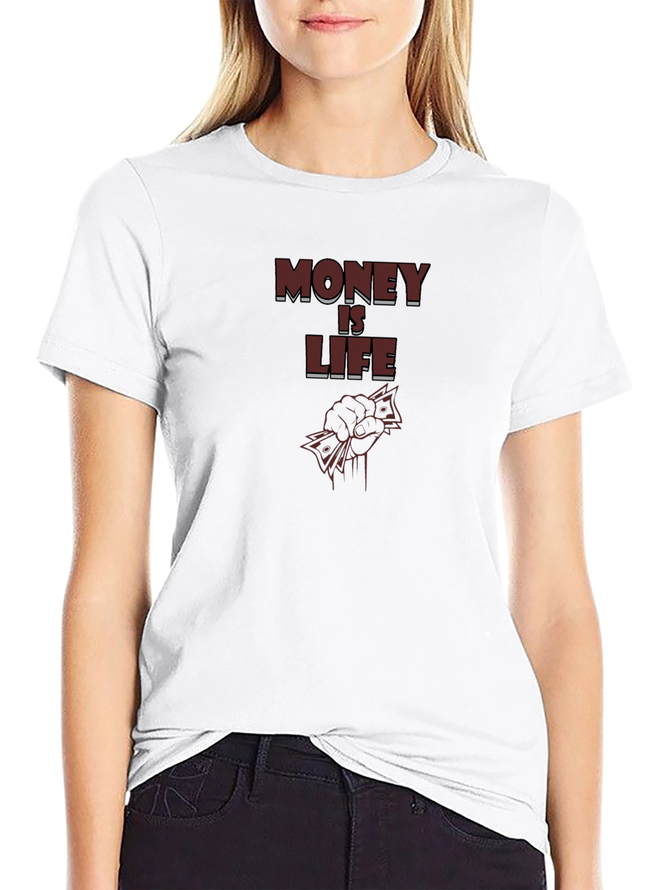 Money Is Life Graphic Tee - Black