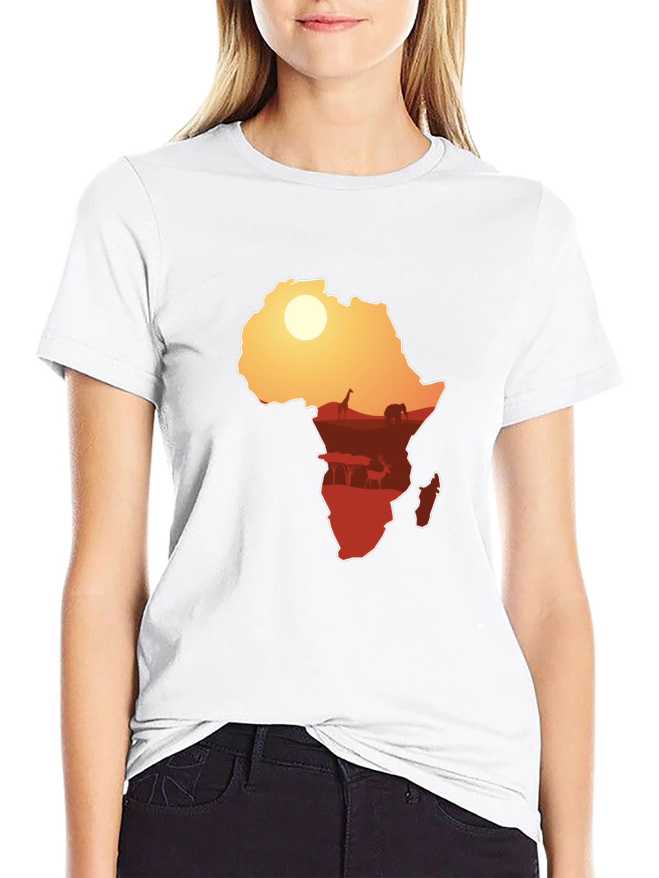 African Silhouette Graphic Tee - Black
