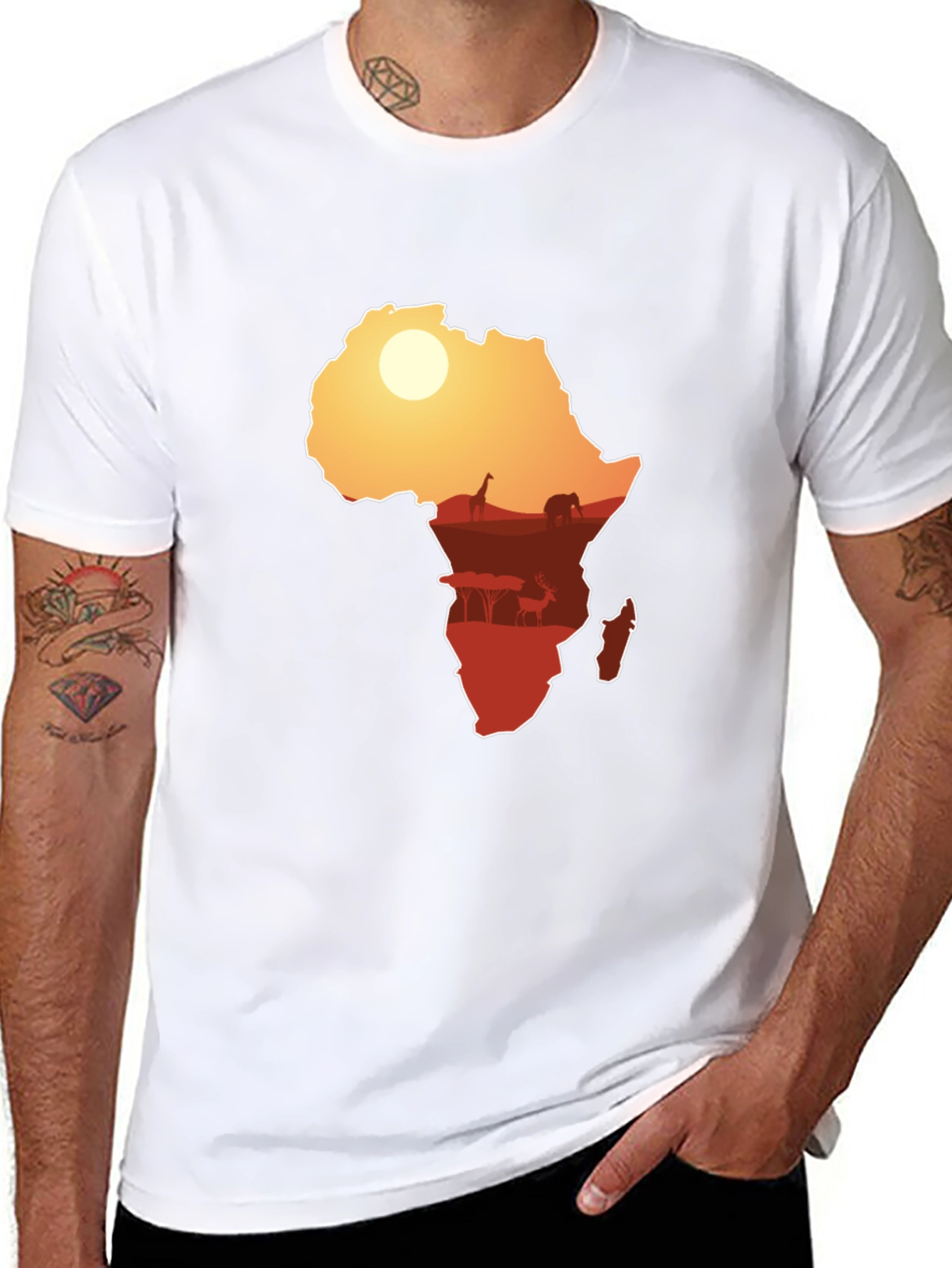 African Silhouette Graphic Tee - Black