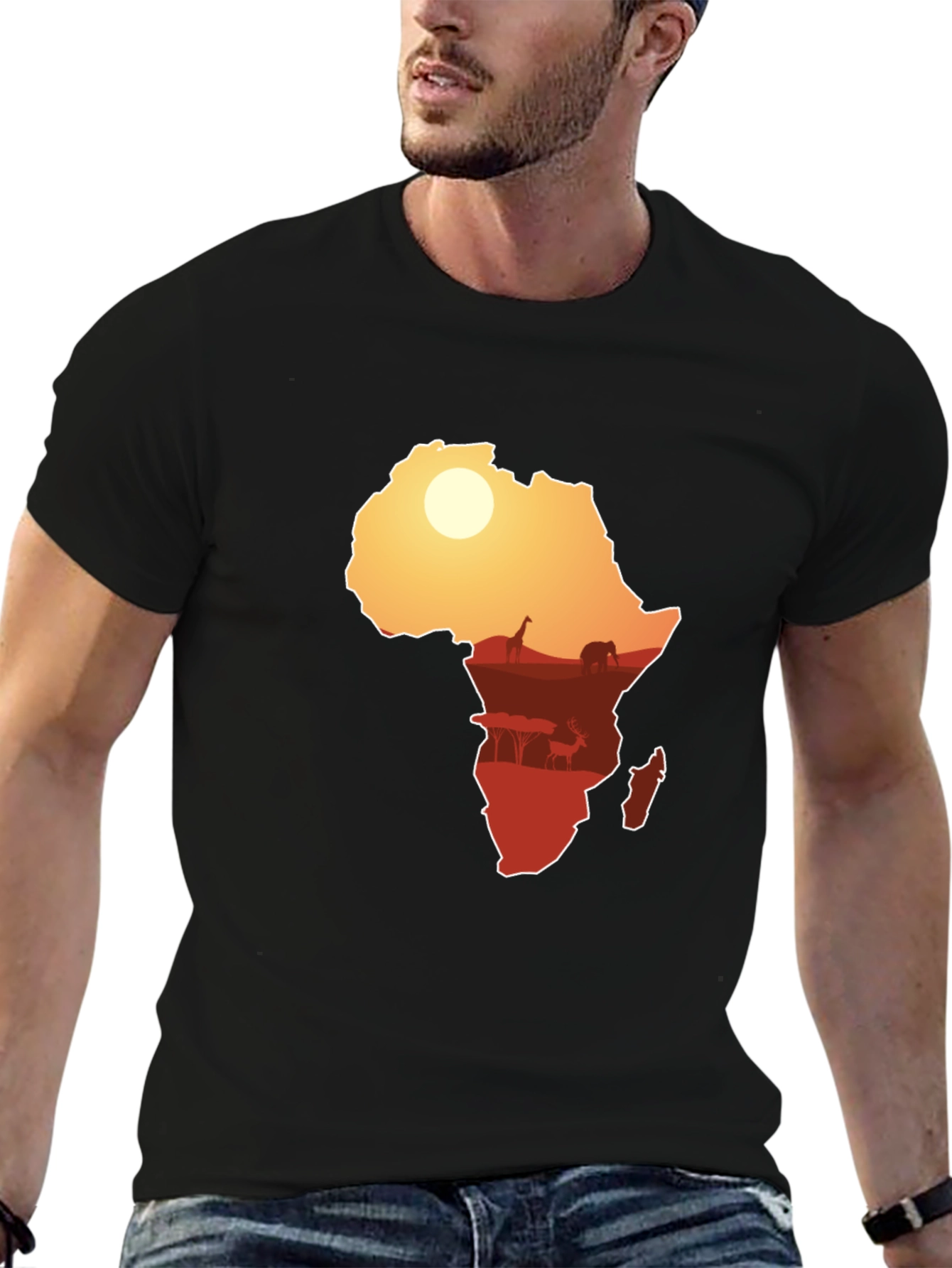 African Silhouette Graphic Tee - Black