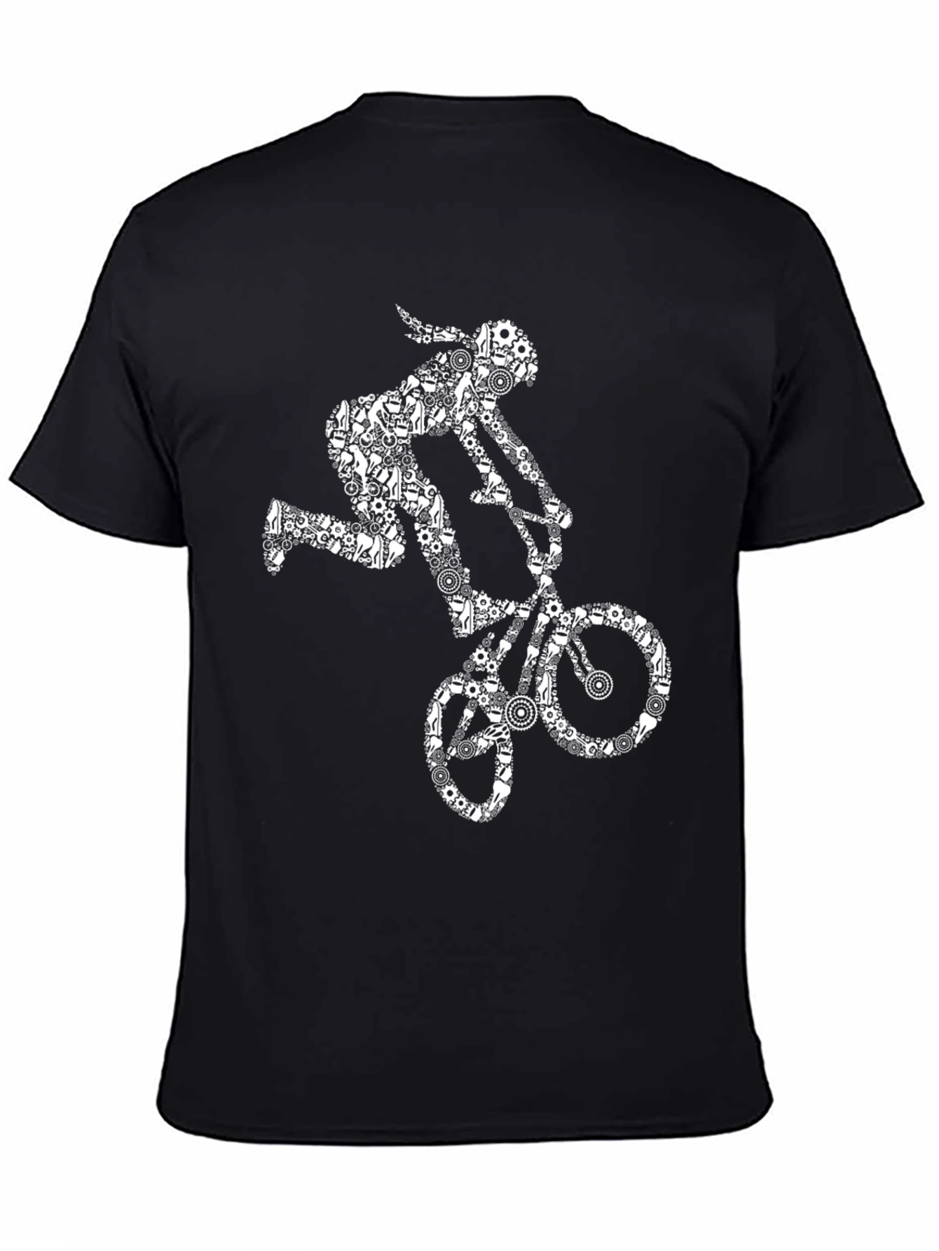 BMX Bike Gears Graphic Tee - Black T-Shirt