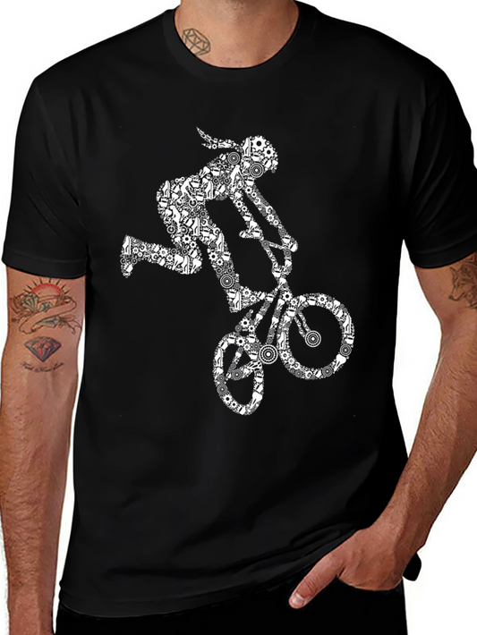 BMX Bike Gears Graphic Tee - Black T-Shirt