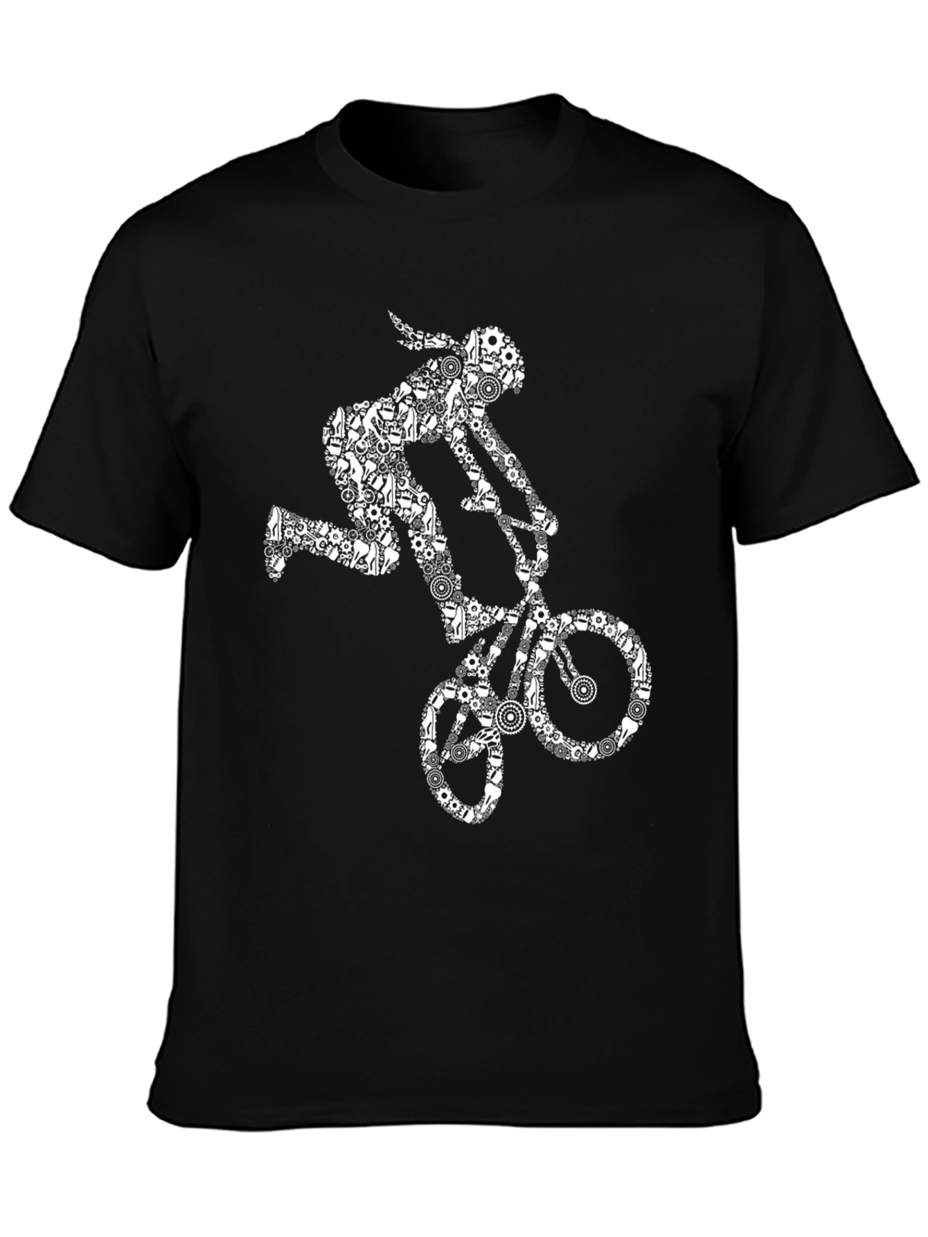 BMX Bike Gears Graphic Tee - Black T-Shirt
