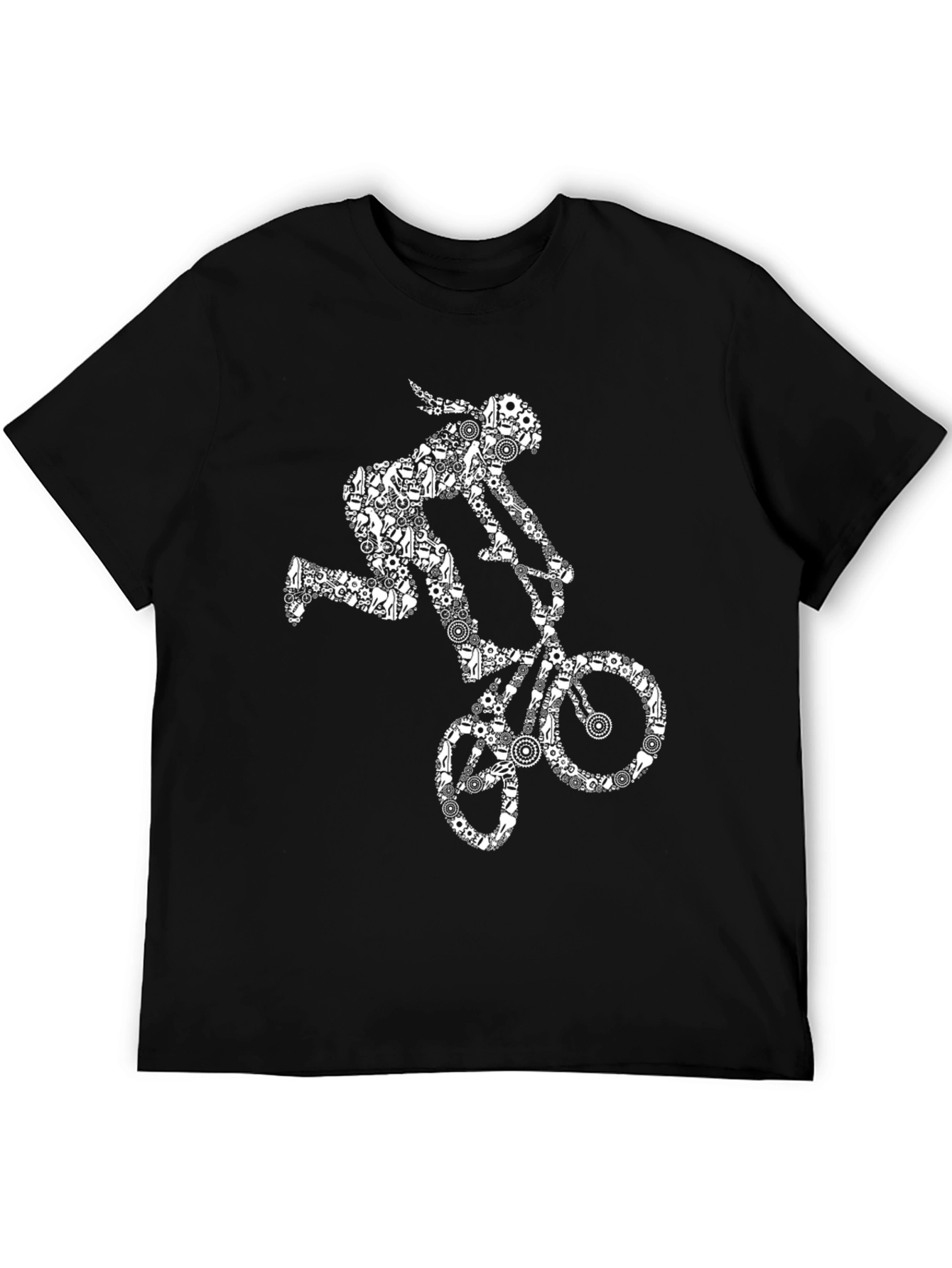 BMX Bike Gears Graphic Tee - Black T-Shirt