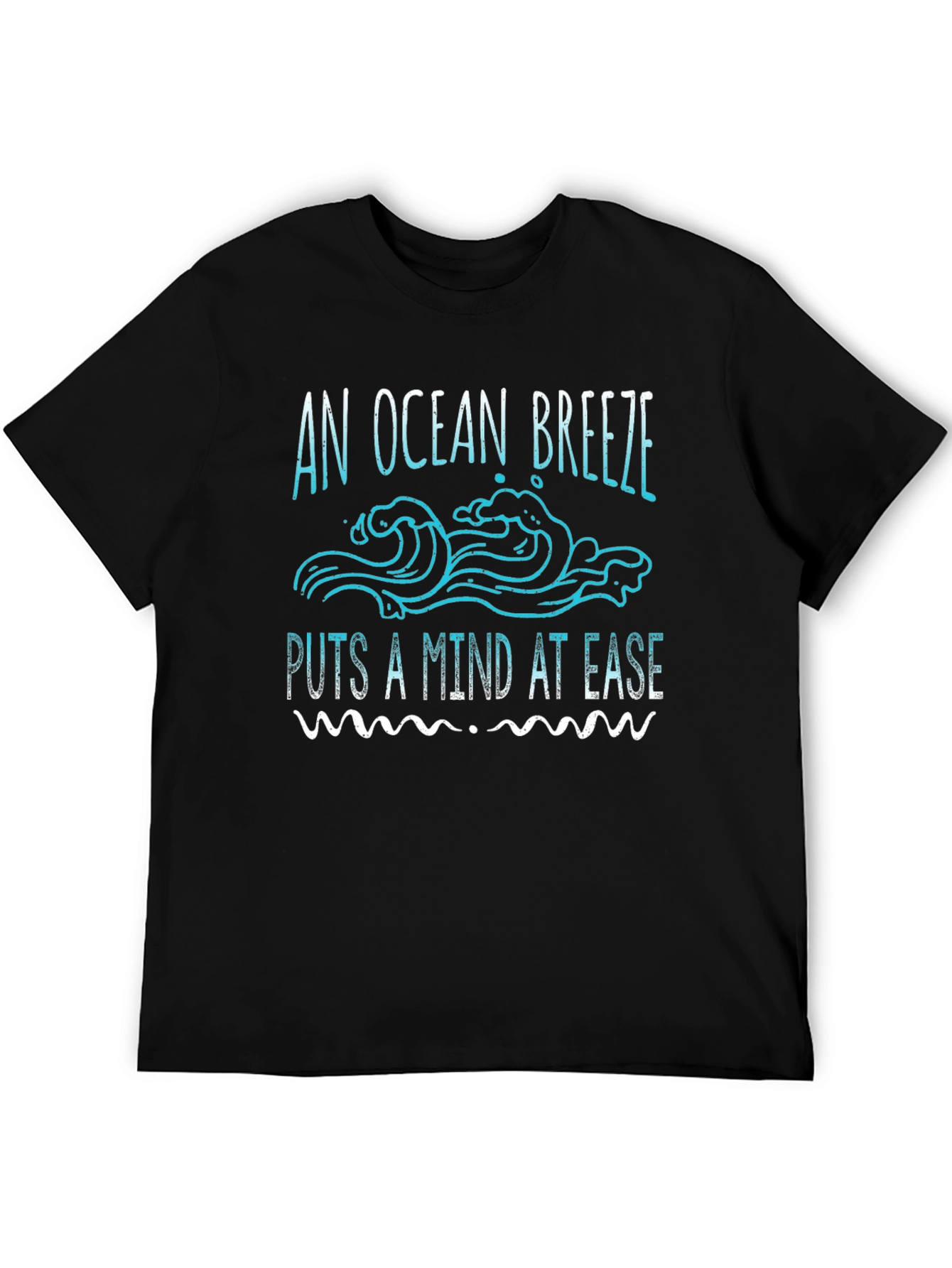 Ocean Breeze Graphic Tee - Relaxed Fit Black T-Shirt