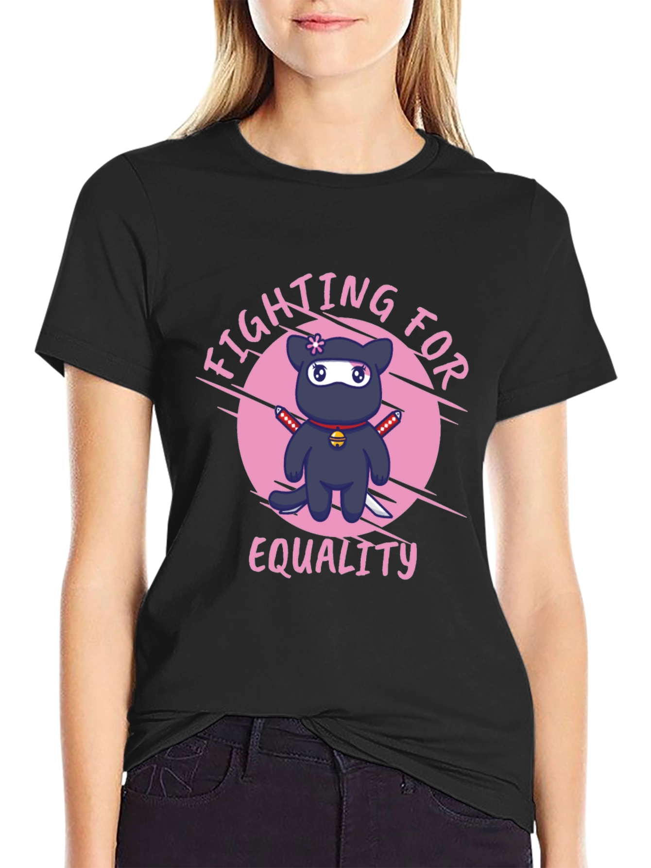 Fighting for Equality Ninja Cat T-Shirt