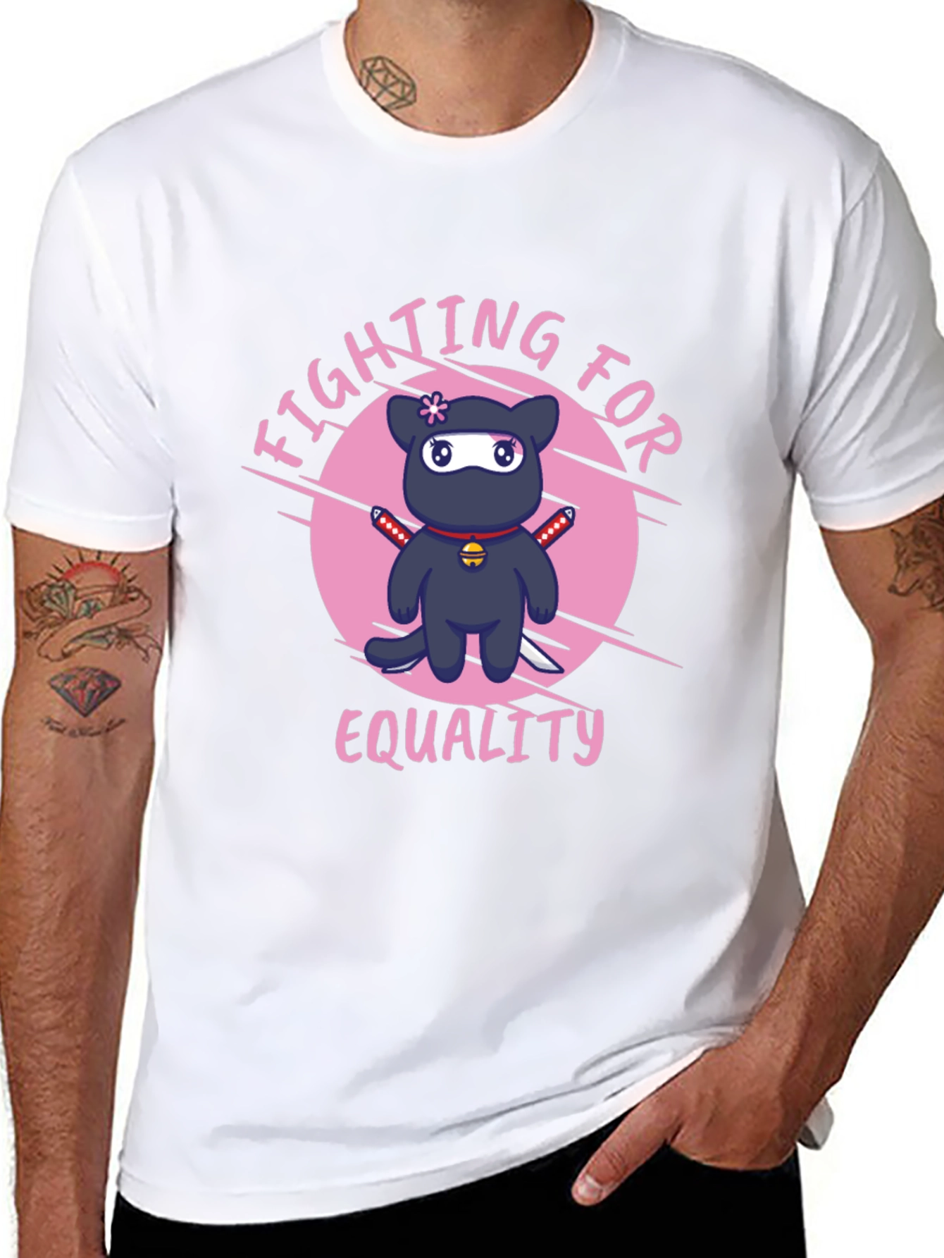 Fighting for Equality Ninja Cat T-Shirt