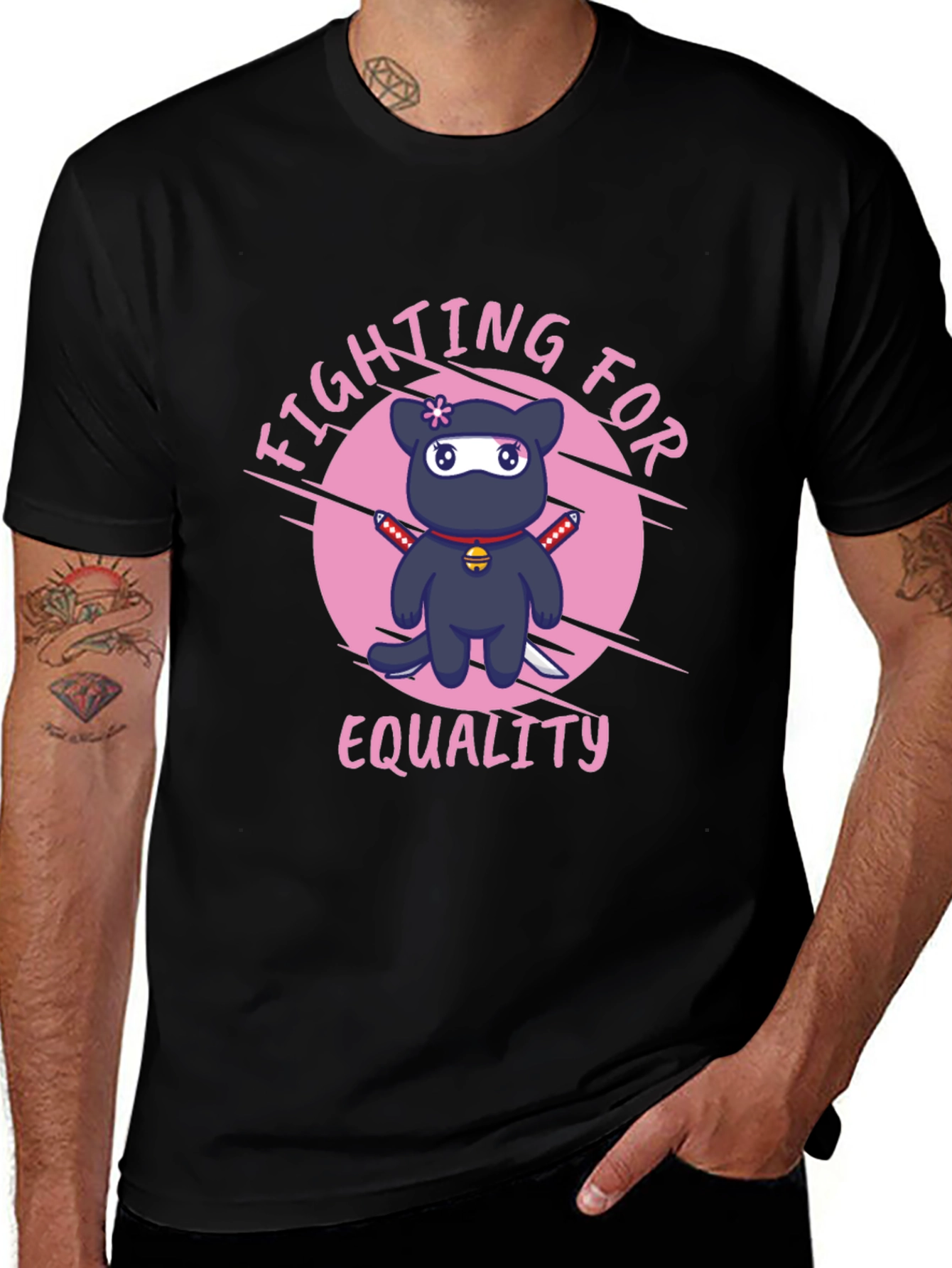 Fighting for Equality Ninja Cat T-Shirt