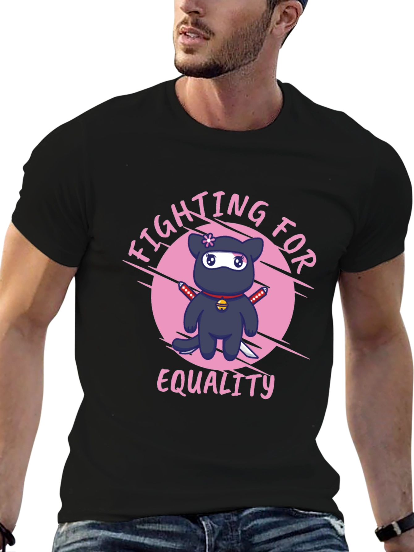 Fighting for Equality Ninja Cat T-Shirt