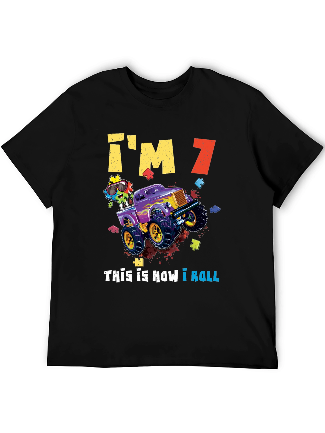 Im 7! Monster Truck Birthday Shirt
