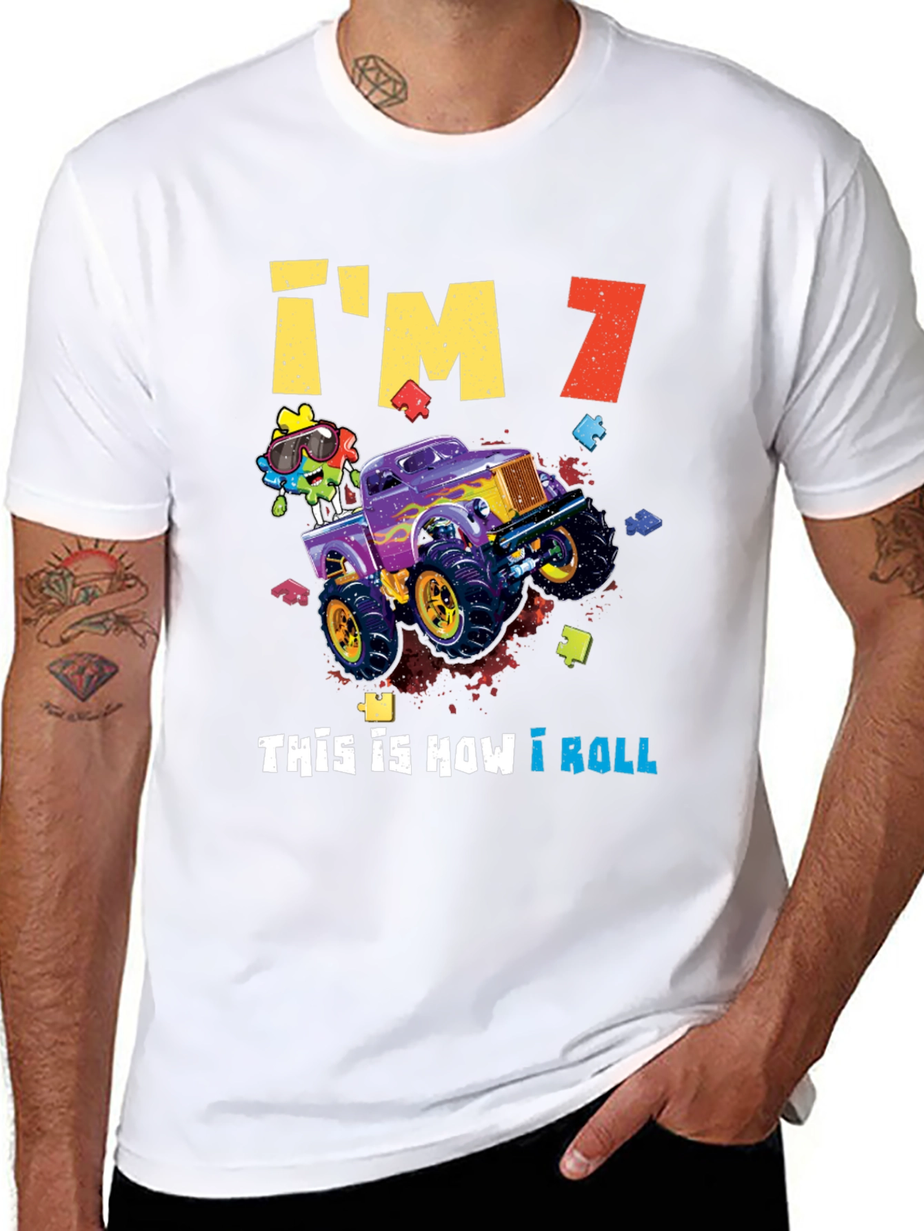 Im 7! Monster Truck Birthday Shirt