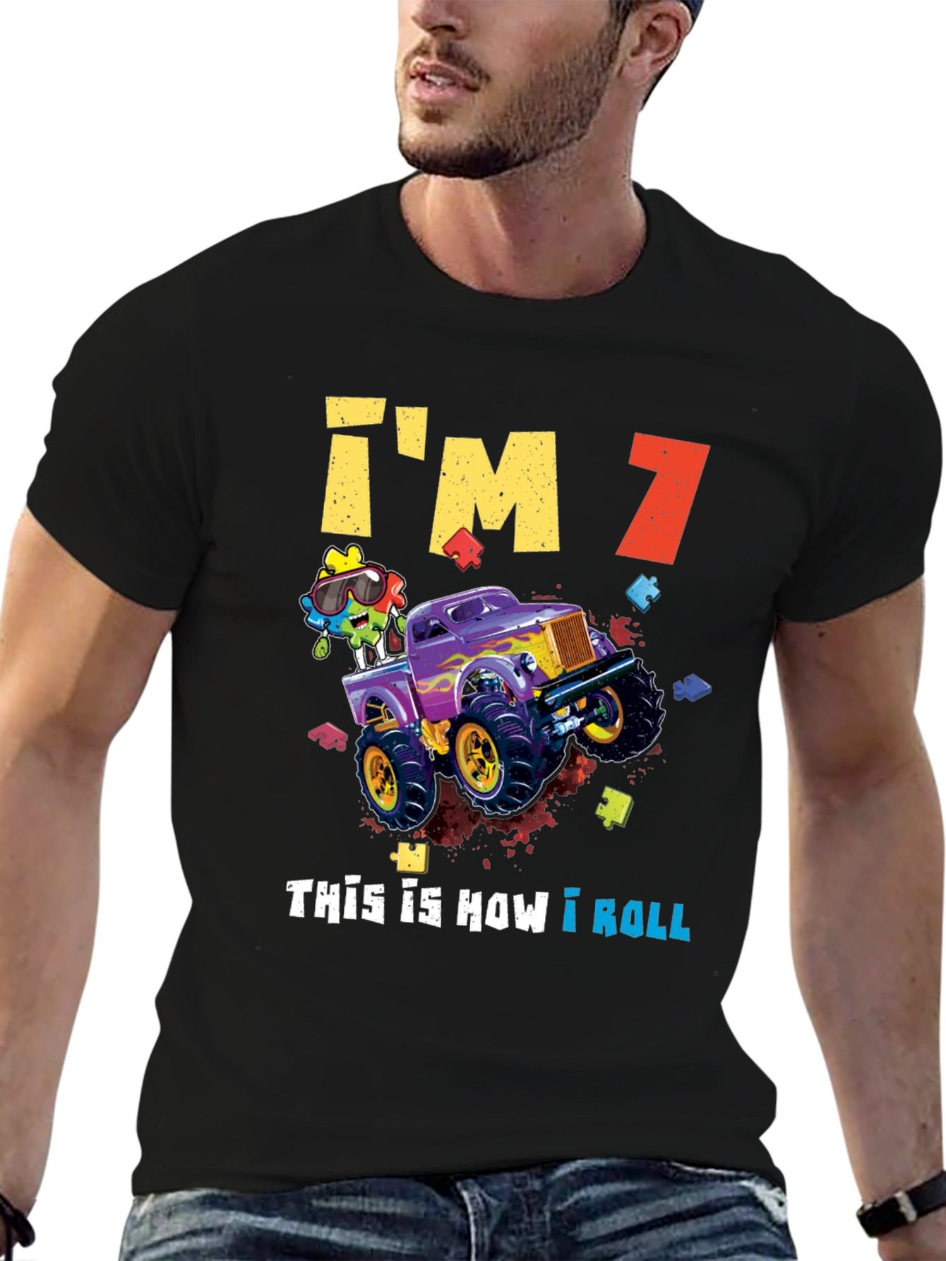 Im 7! Monster Truck Birthday Shirt