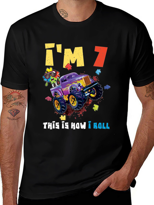 Im 7! Monster Truck Birthday Shirt