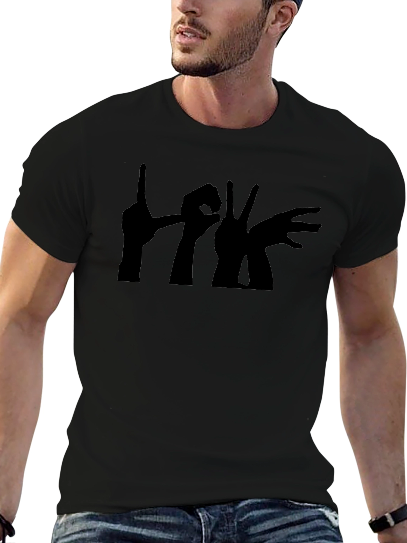 Love Sign Language Black T-Shirt