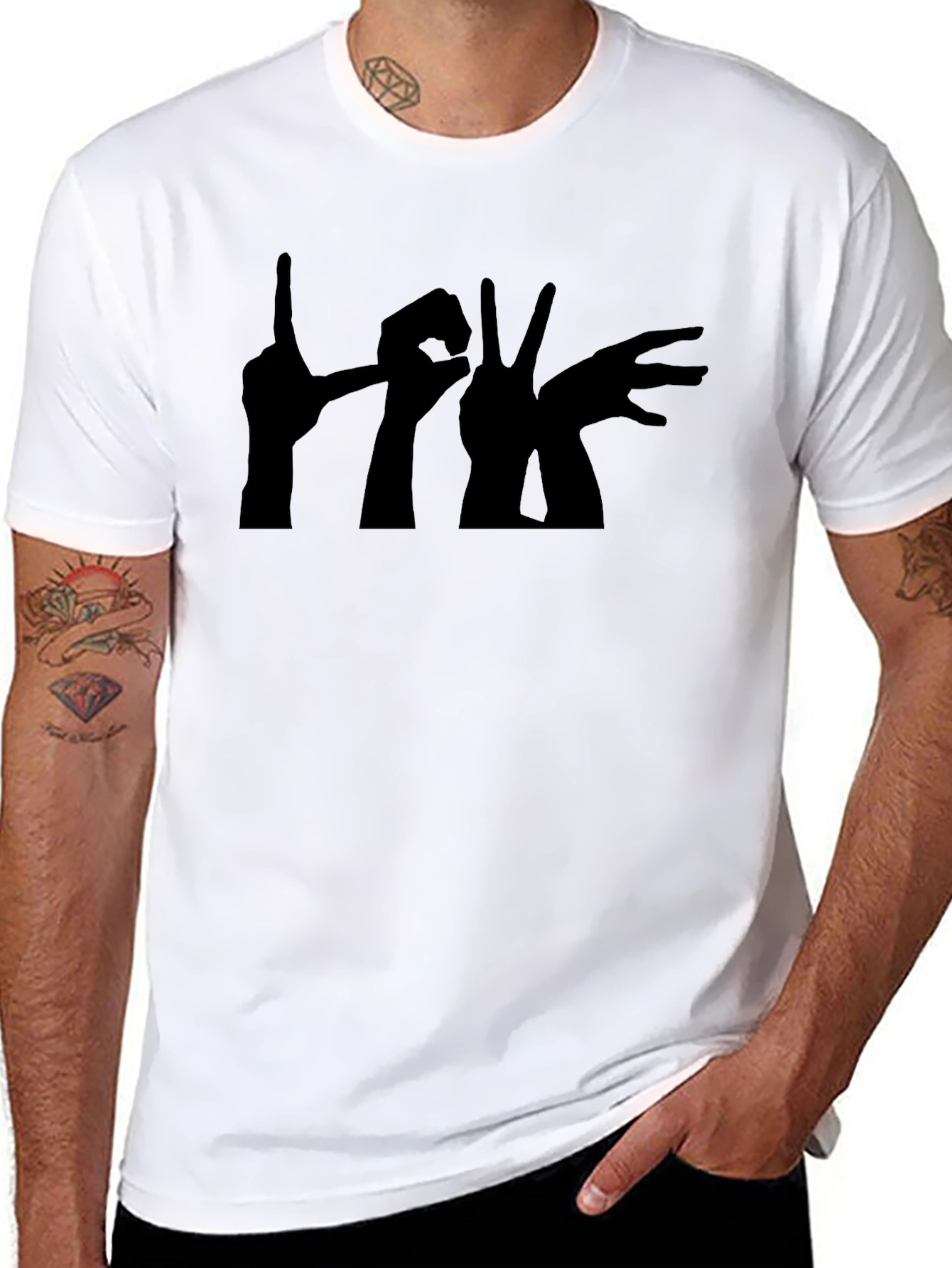 Love Sign Language Black T-Shirt
