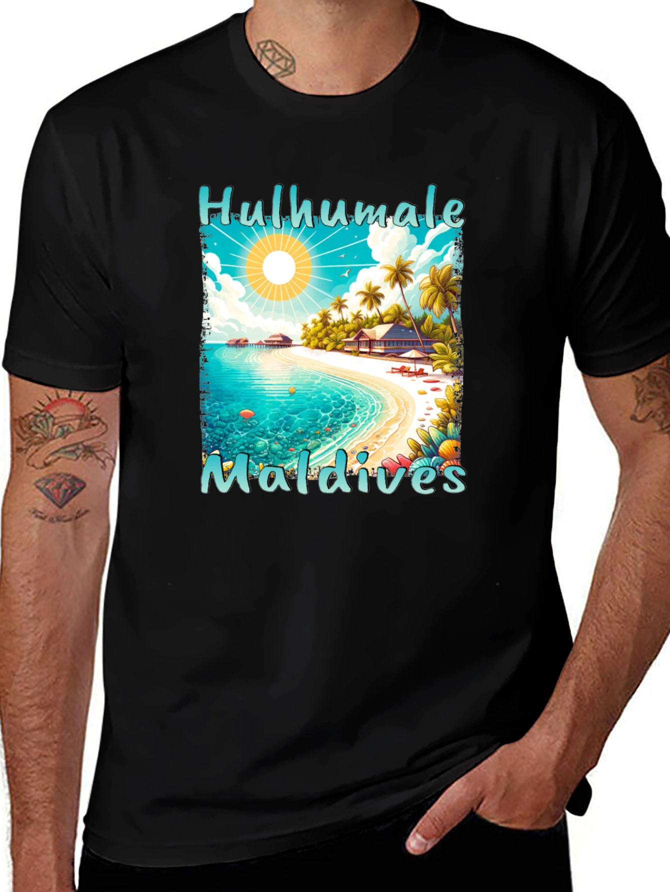 Hulhumale Maldives Beach Graphic T-Shirt