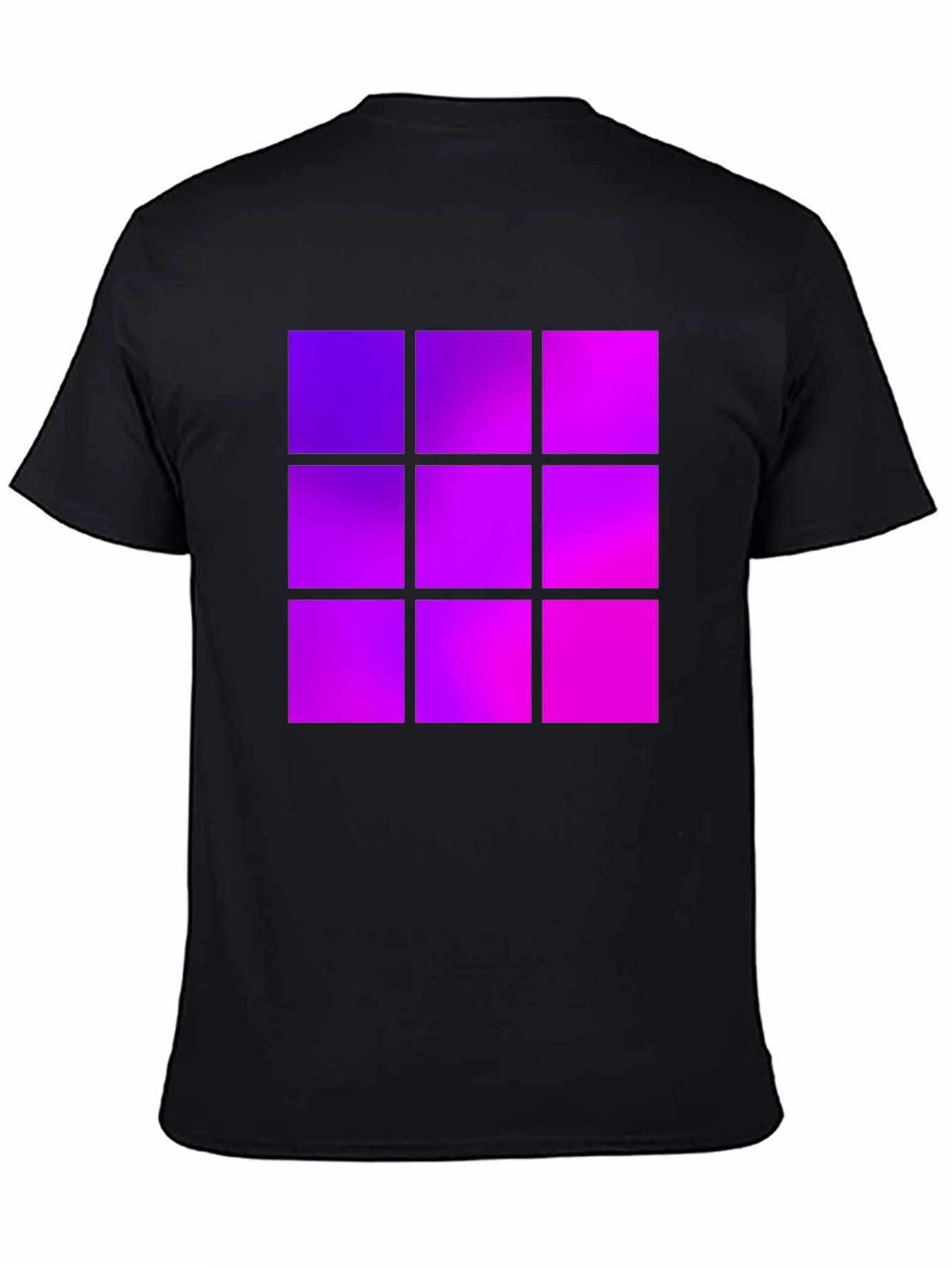 Gradient Squares Graphic Black Tee