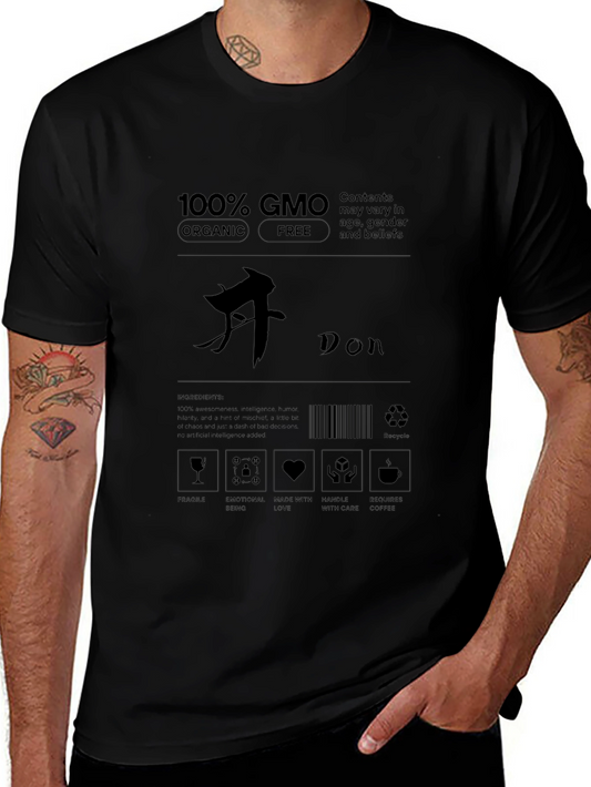GMO Organic Free Black Graphic T-Shirt