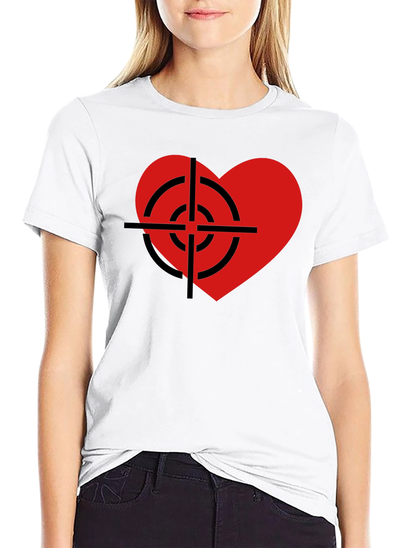 Heart Target Graphic T-Shirt - Black