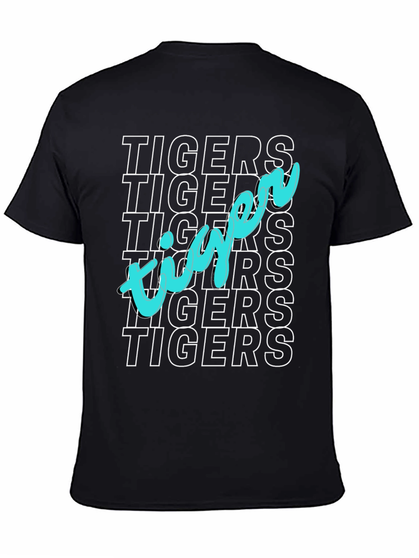 Tigers Graphic Print Black T-Shirt