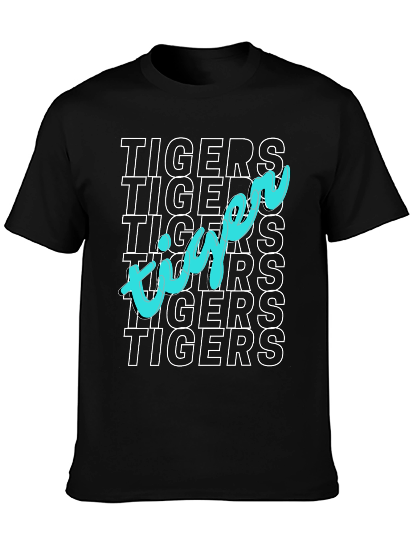 Tigers Graphic Print Black T-Shirt