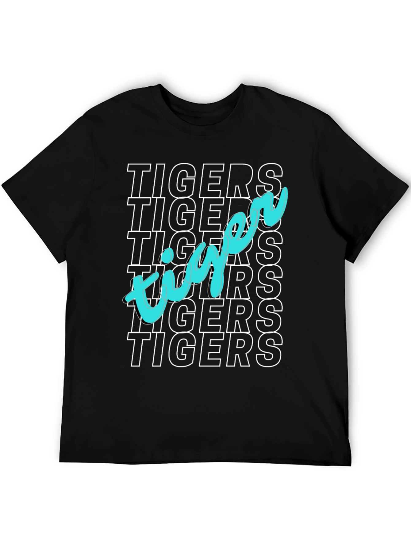 Tigers Graphic Print Black T-Shirt