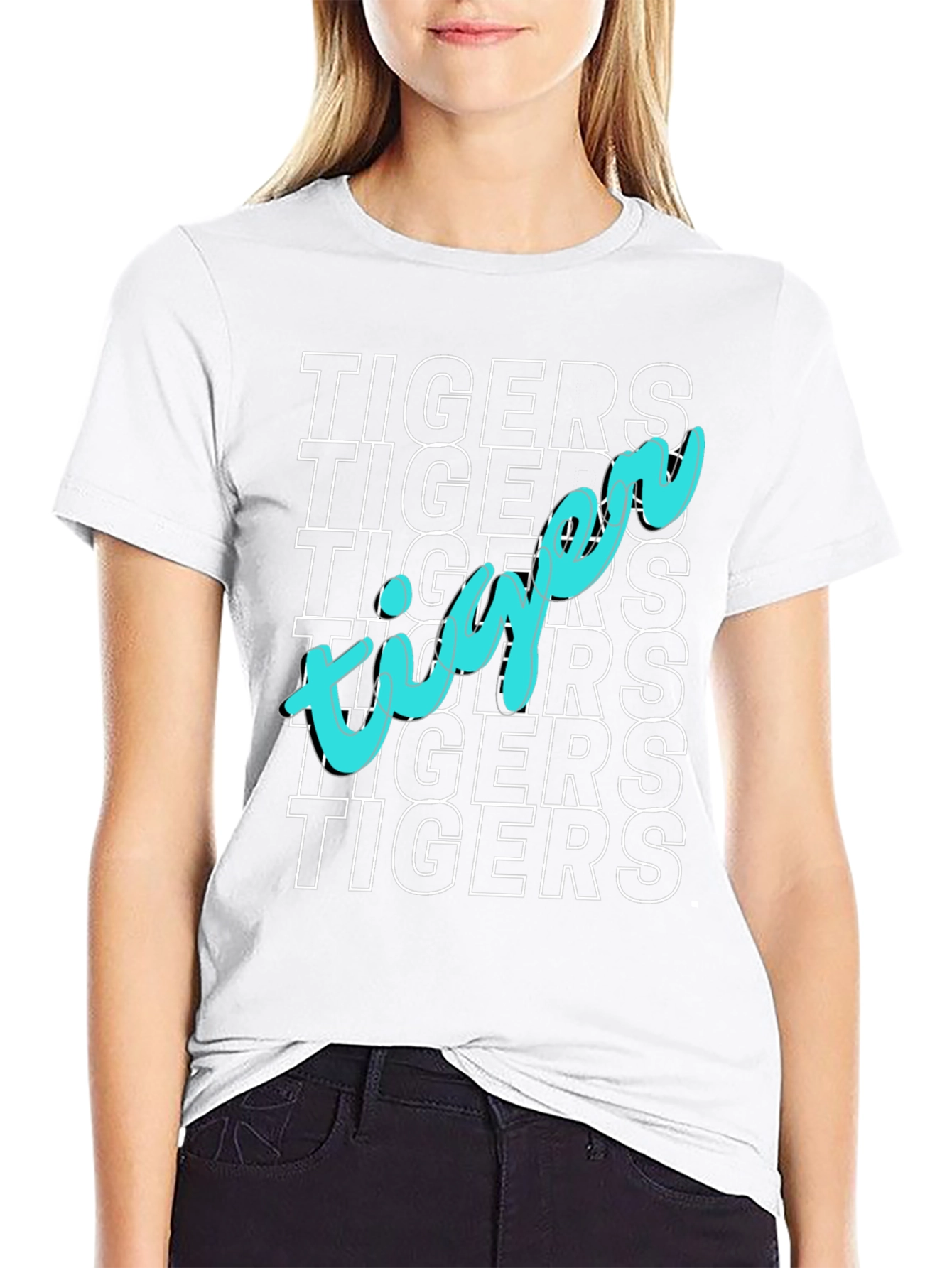 Tigers Graphic Print Black T-Shirt
