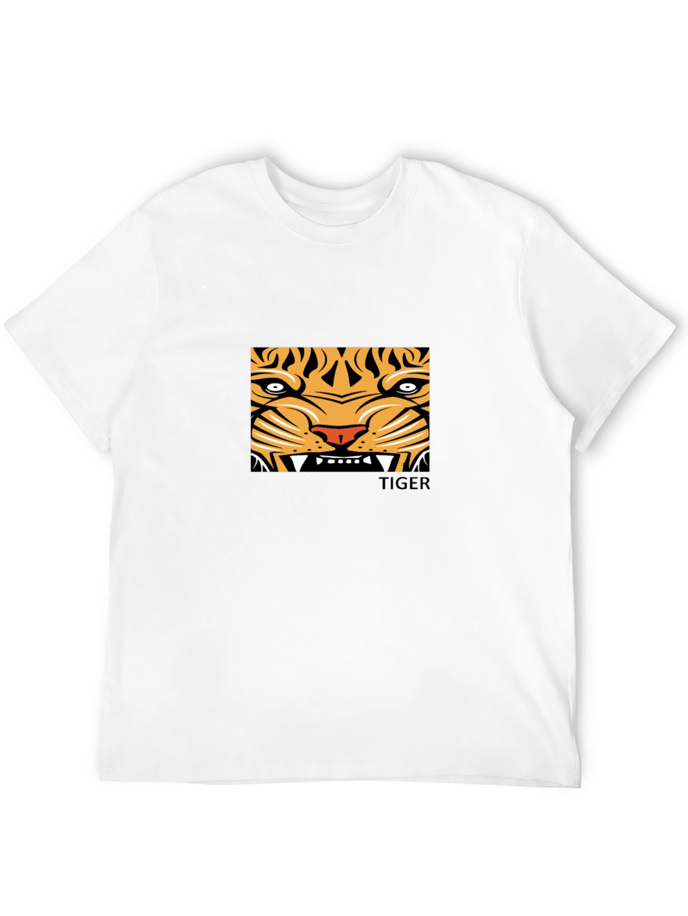 Tiger Face Graphic Black T-Shirt