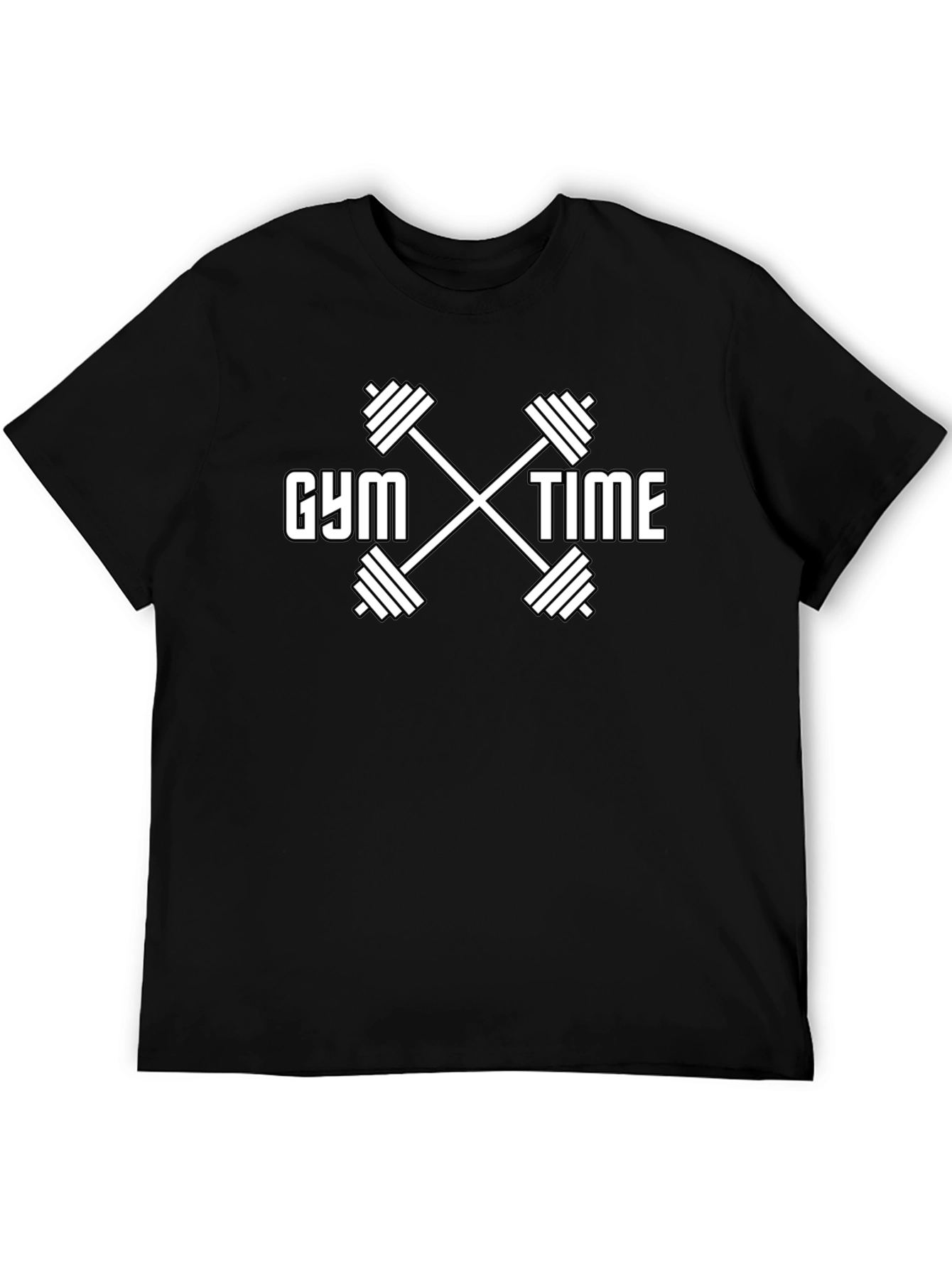 Gym Time Black Graphic Tee - Workout Motivation