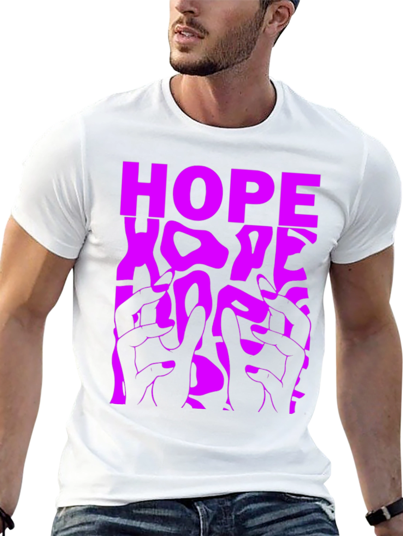 Black T-Shirt with Bold HOPE Graphic