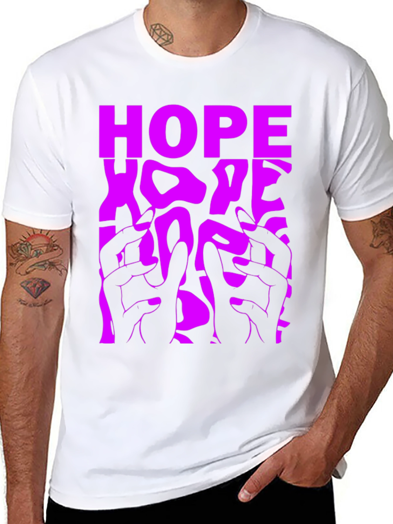 Black T-Shirt with Bold HOPE Graphic