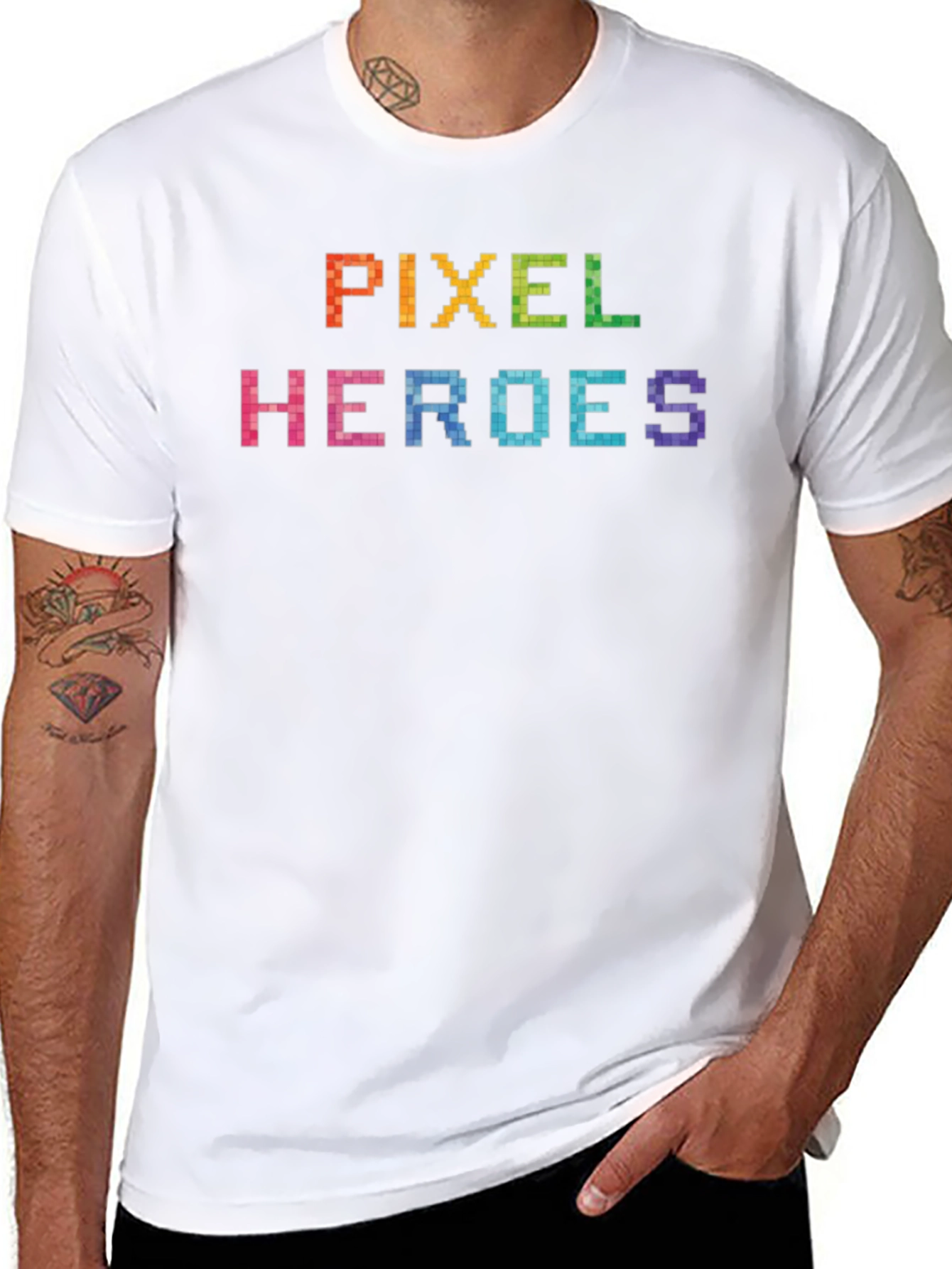 Pixel Heroes Graphic T-Shirt - Black