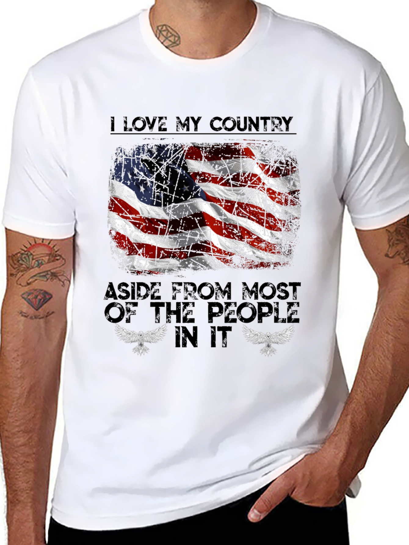 Patriotic Tee: I Love My Country Design