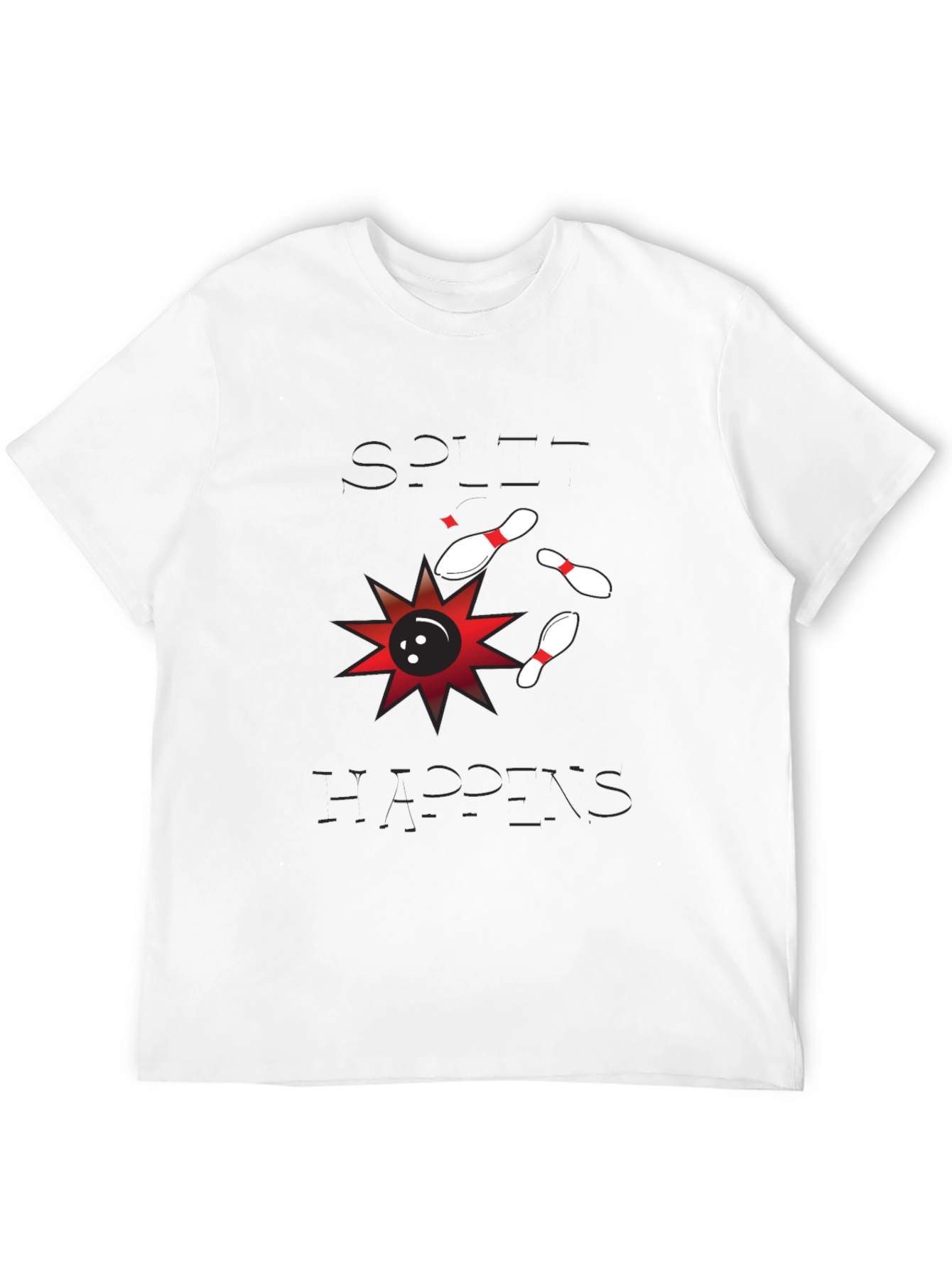 Split Happens Bowling T-Shirt - Mens Black Graphic Tee