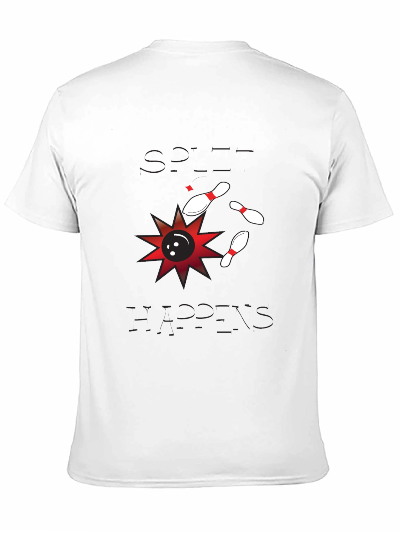 Split Happens Bowling T-Shirt - Mens Black Graphic Tee
