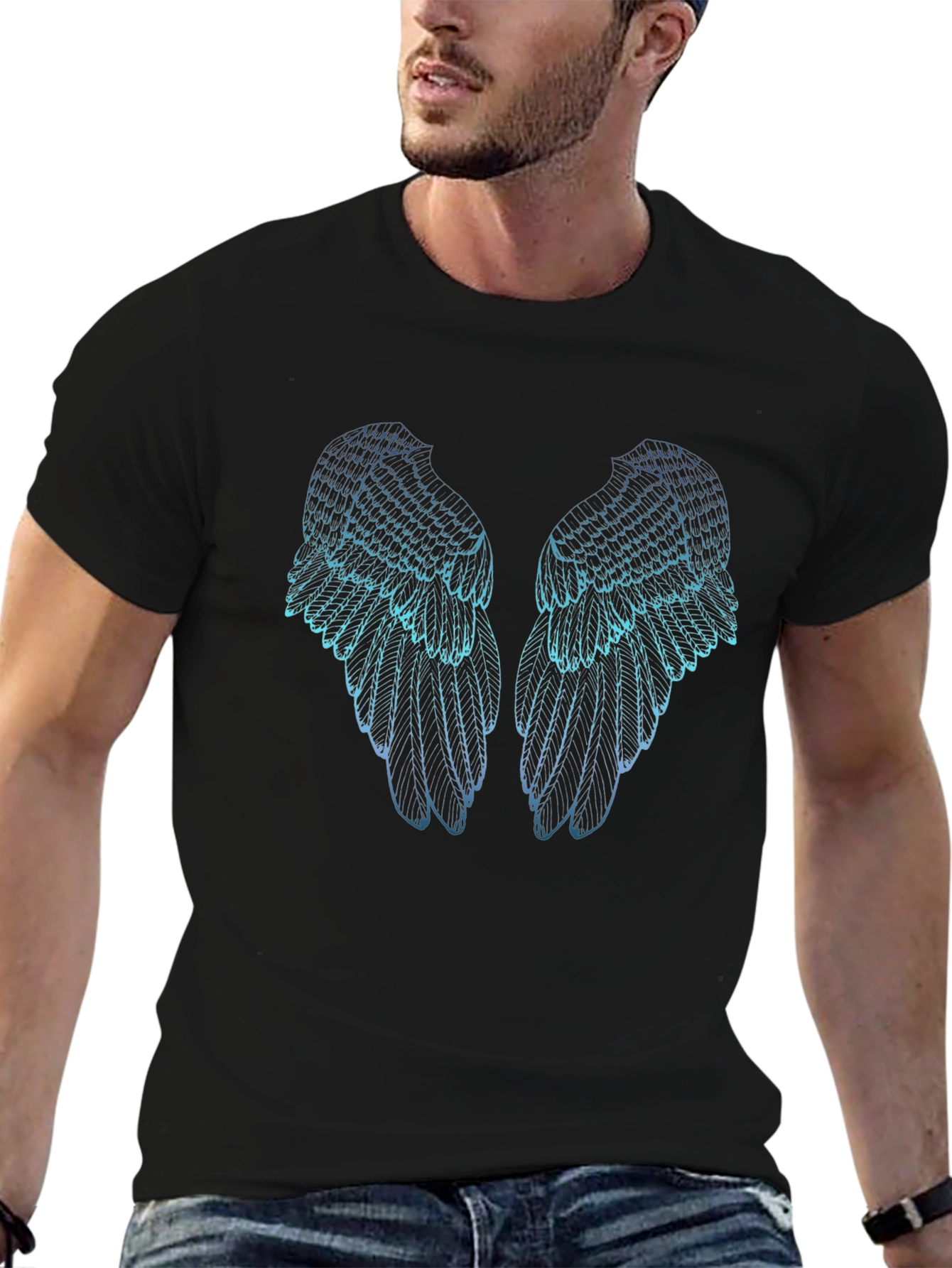 Angel Wings Graphic Black T-Shirt