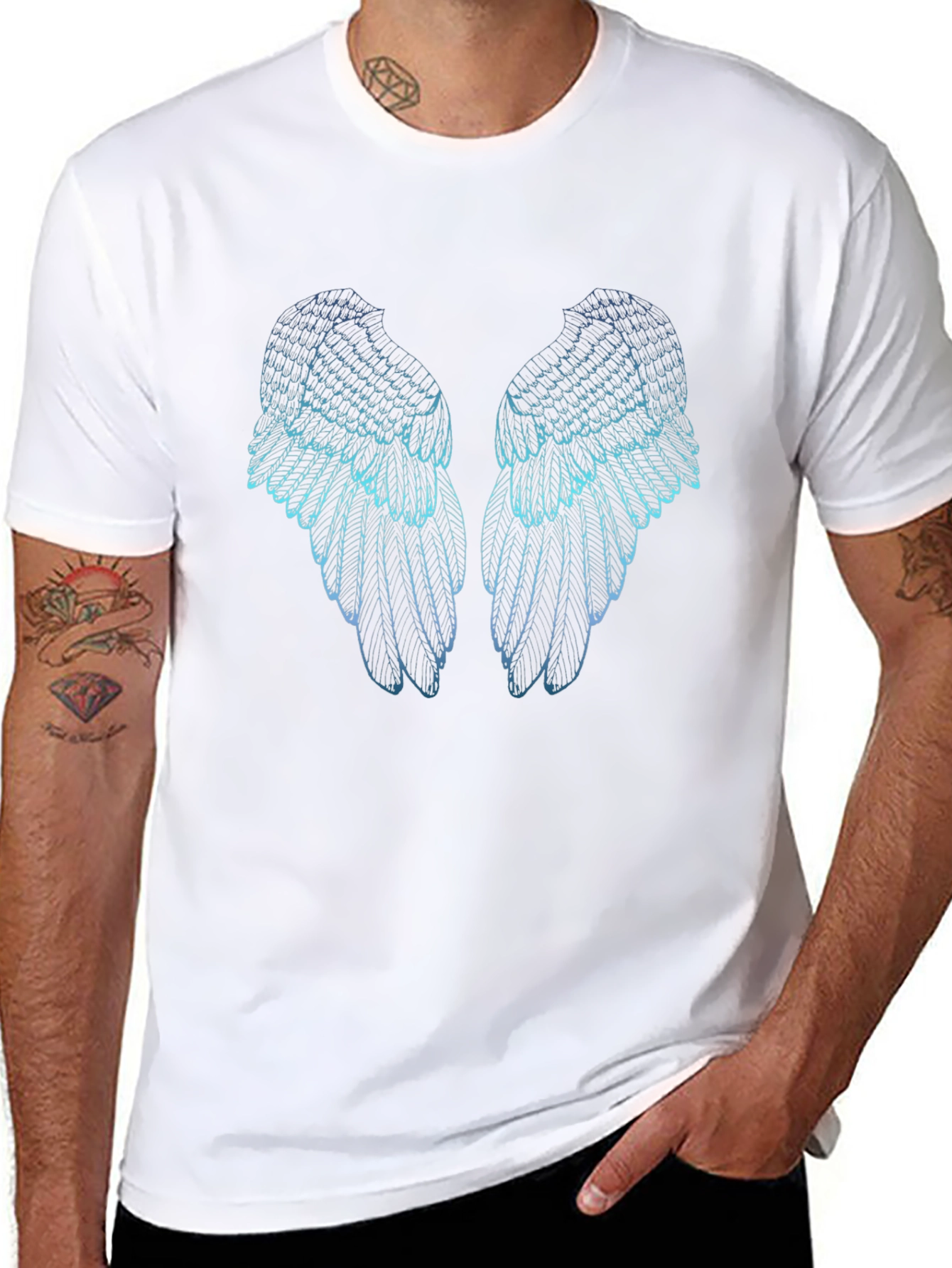 Angel Wings Graphic Black T-Shirt
