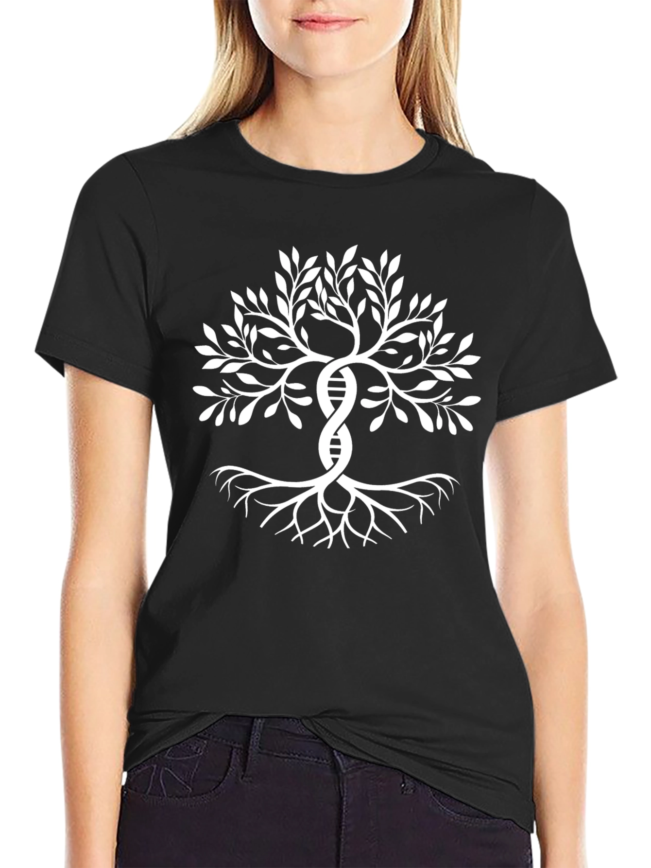 DNA Tree of Life Black Graphic T-Shirt