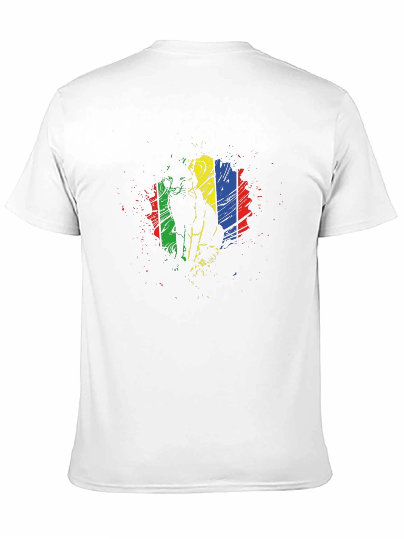 Abstract Cat Graphic Black T-Shirt