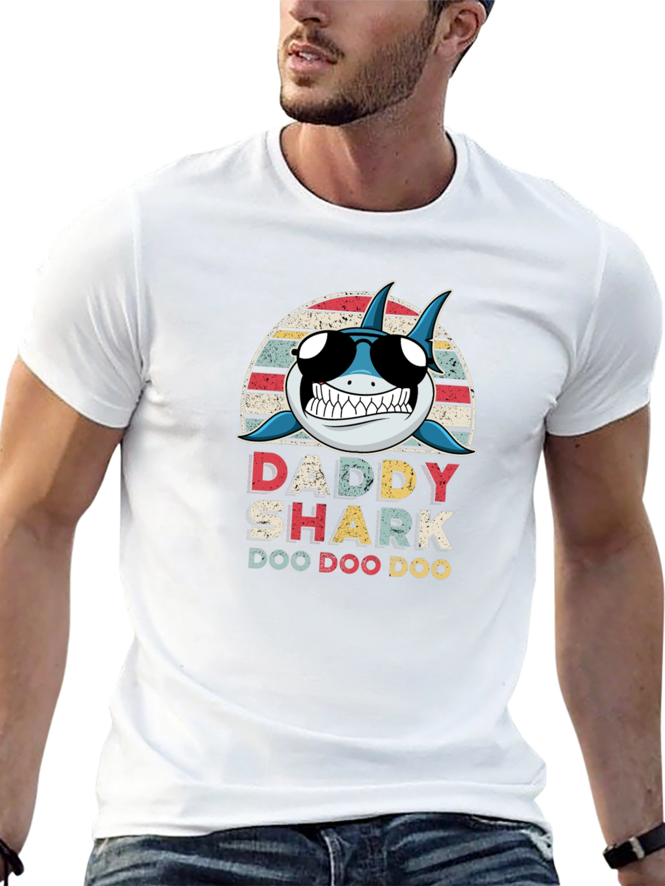 Daddy Shark Graphic Tee - Black