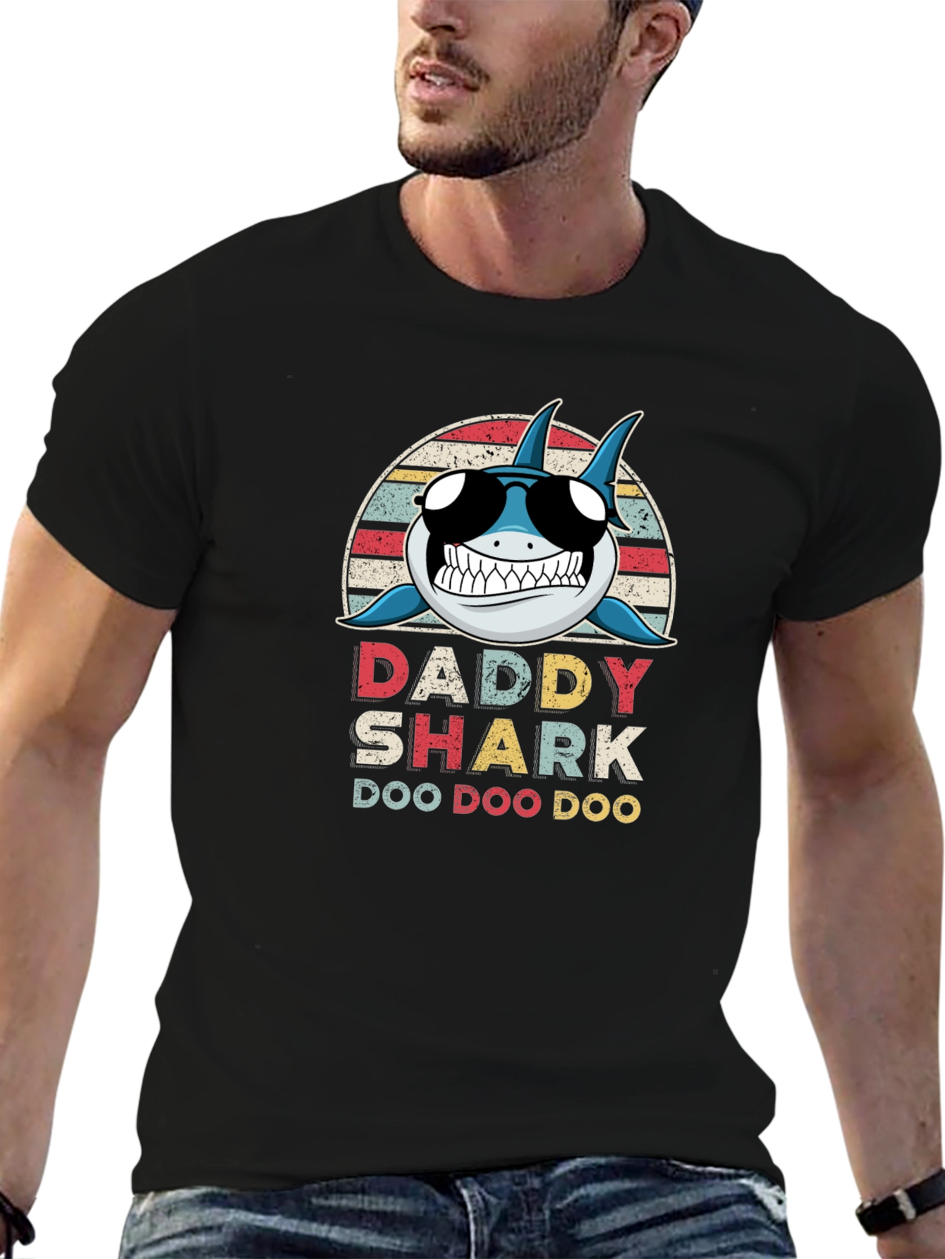 Daddy Shark Graphic Tee - Black