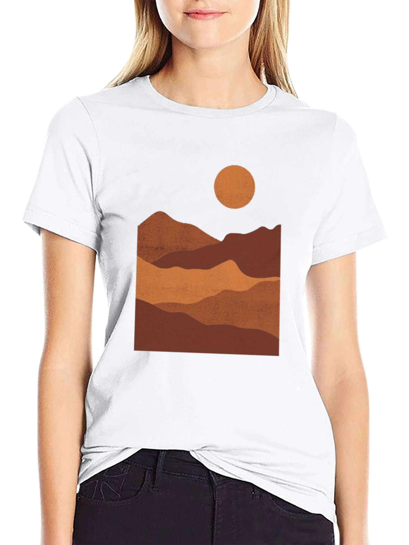 Mountains Graphic Print Tee - Earth Tones