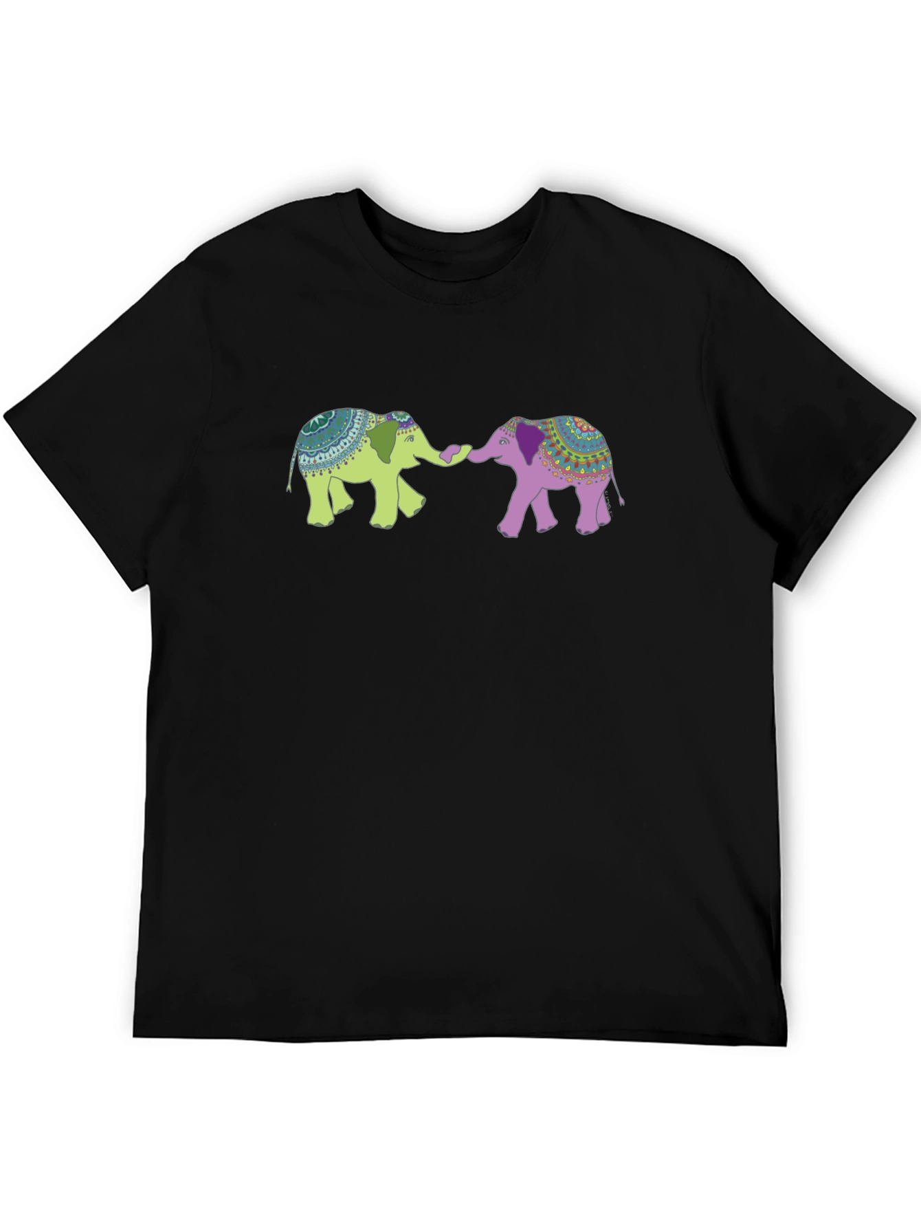 Elephant Graphic Tee - Black Cotton Blend
