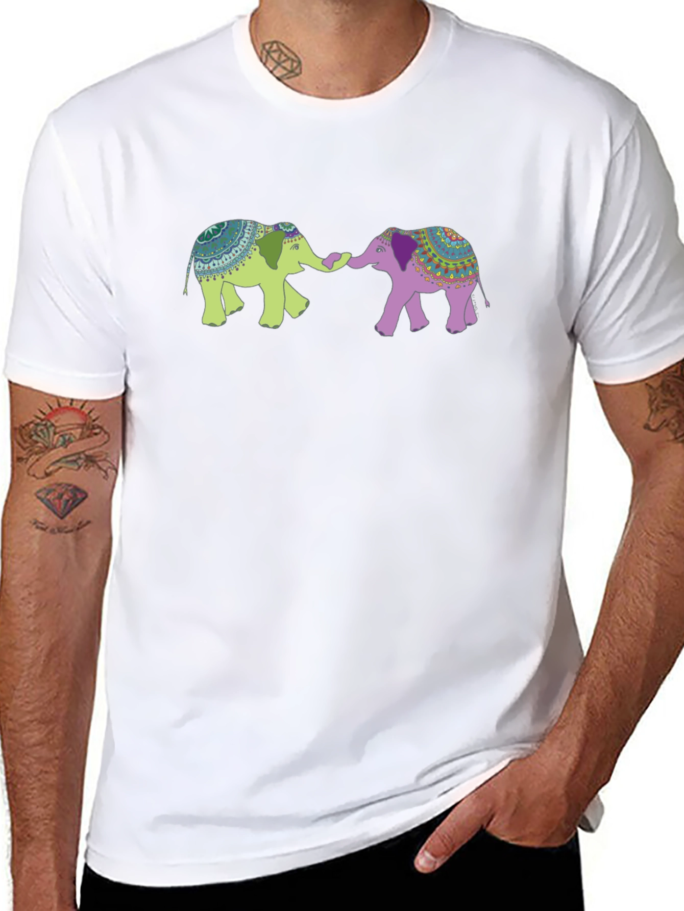 Elephant Graphic Tee - Black Cotton Blend