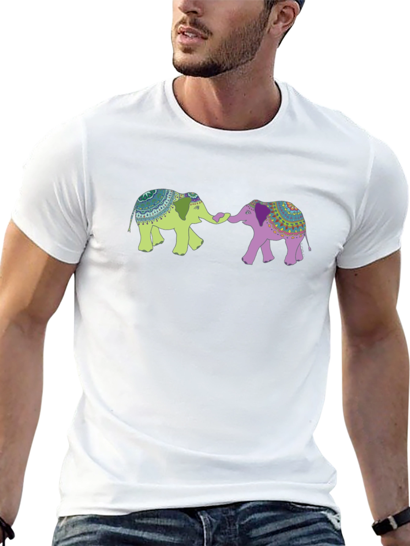 Elephant Graphic Tee - Black Cotton Blend