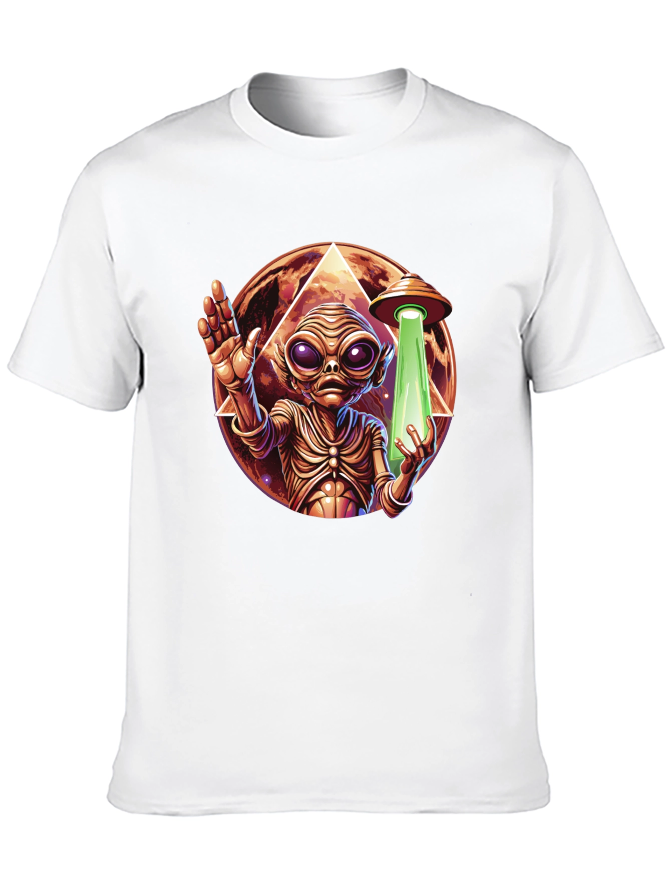 Alien Abduction Graphic Tee - Black Cotton T-Shirt