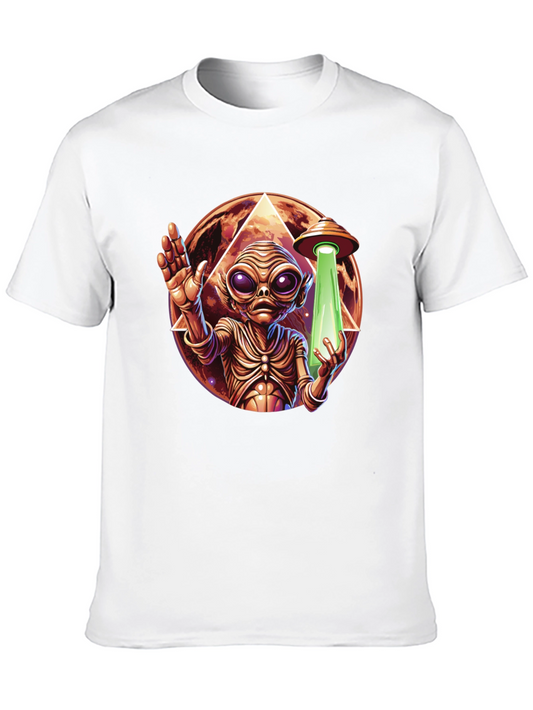 Alien Abduction Graphic Tee - Black Cotton T-Shirt